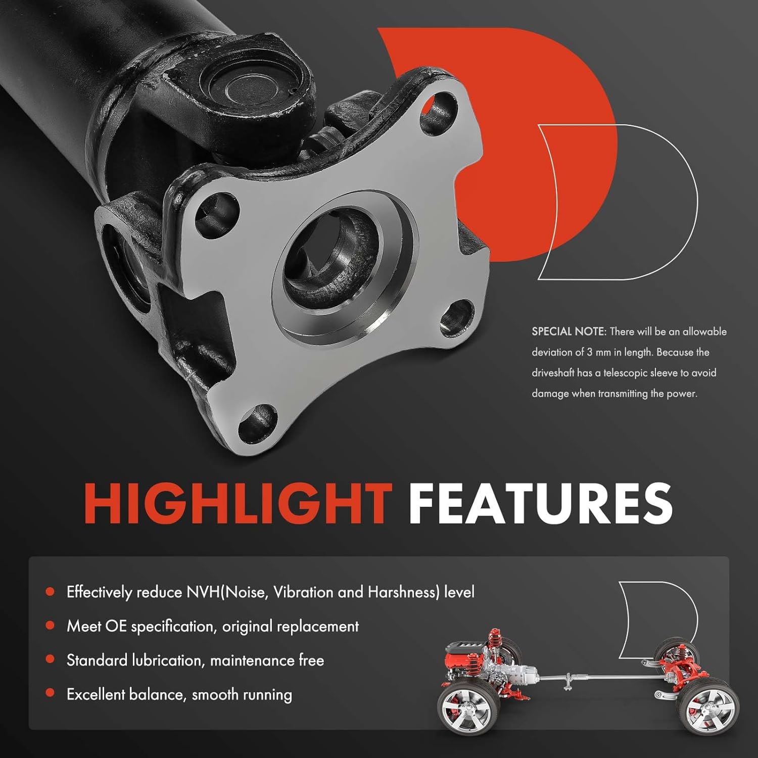 A-Premium Rear Drive Shaft Driveshaft Assembly Compatible with Ford 2006 2007 2008 F-150 F150 4.2L, [RWD, Manual Transmission, 144.5" Wheelbase, 78.8" 96" BedLength], Replace# 7L3Z4R602K, Prop Shaft