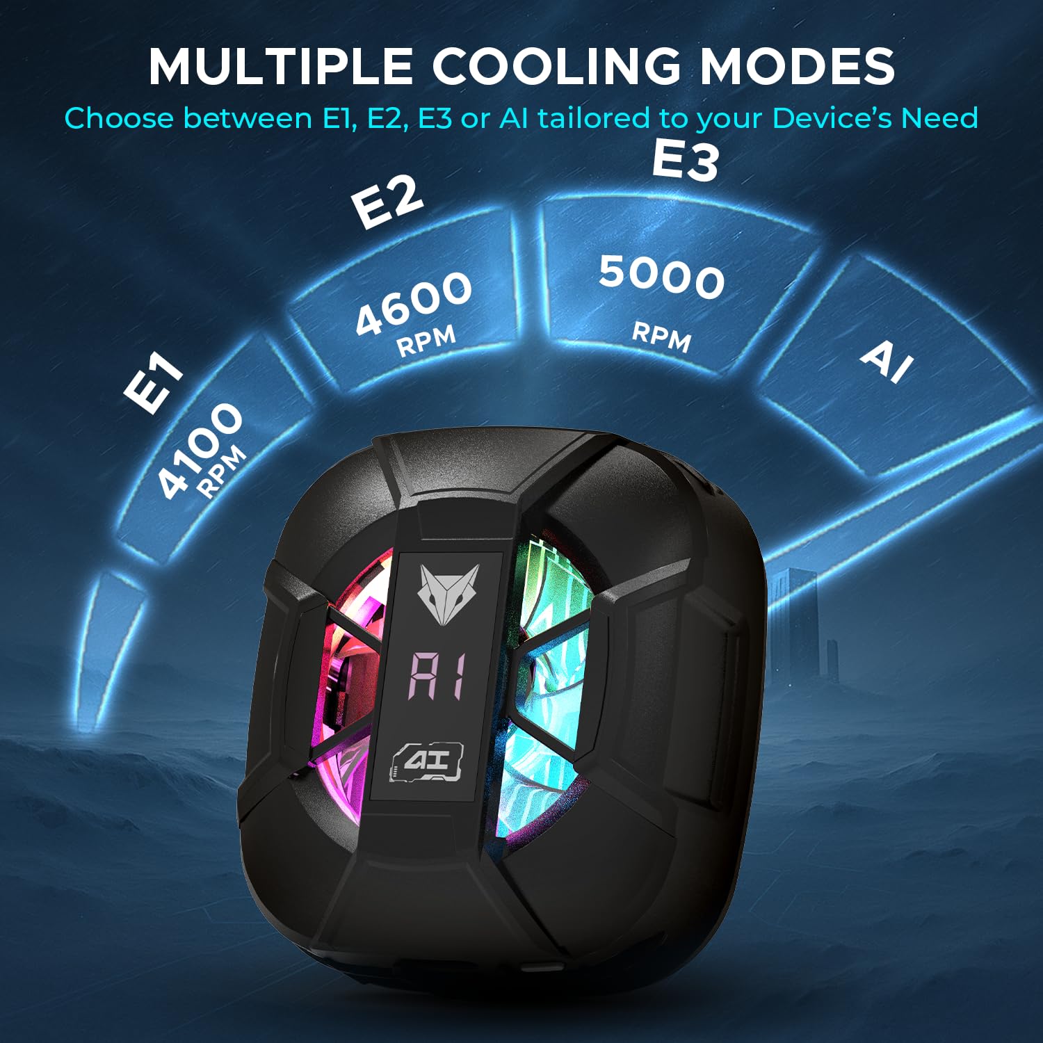 Evofox Hailstone Sense AI Magnetic Semiconductor Mobile Cooler | Smart AI,L1,L2,L3 Mode for Temperature Control |15W Freeze Cooling | for iPhone 12/13/14/15/16,17, iPads and Android Smartphones — Amazon image 4