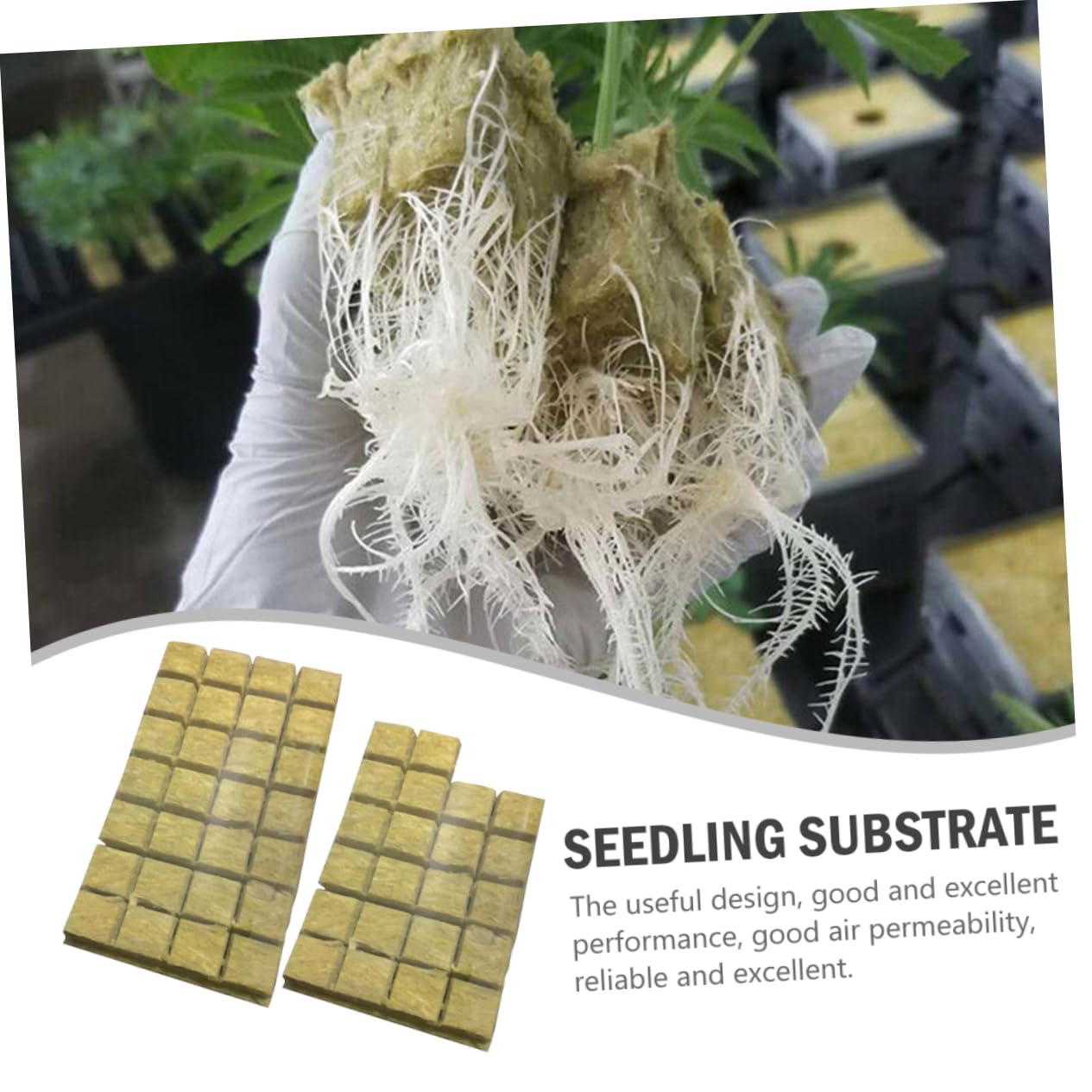 Yardwe 100Pcs Bouchons de Substrat sans Terre pour Bouturage Hydroponique, Support de Culture sans Sol, pour Jardinage Intérieur et Transplantation de Plantes