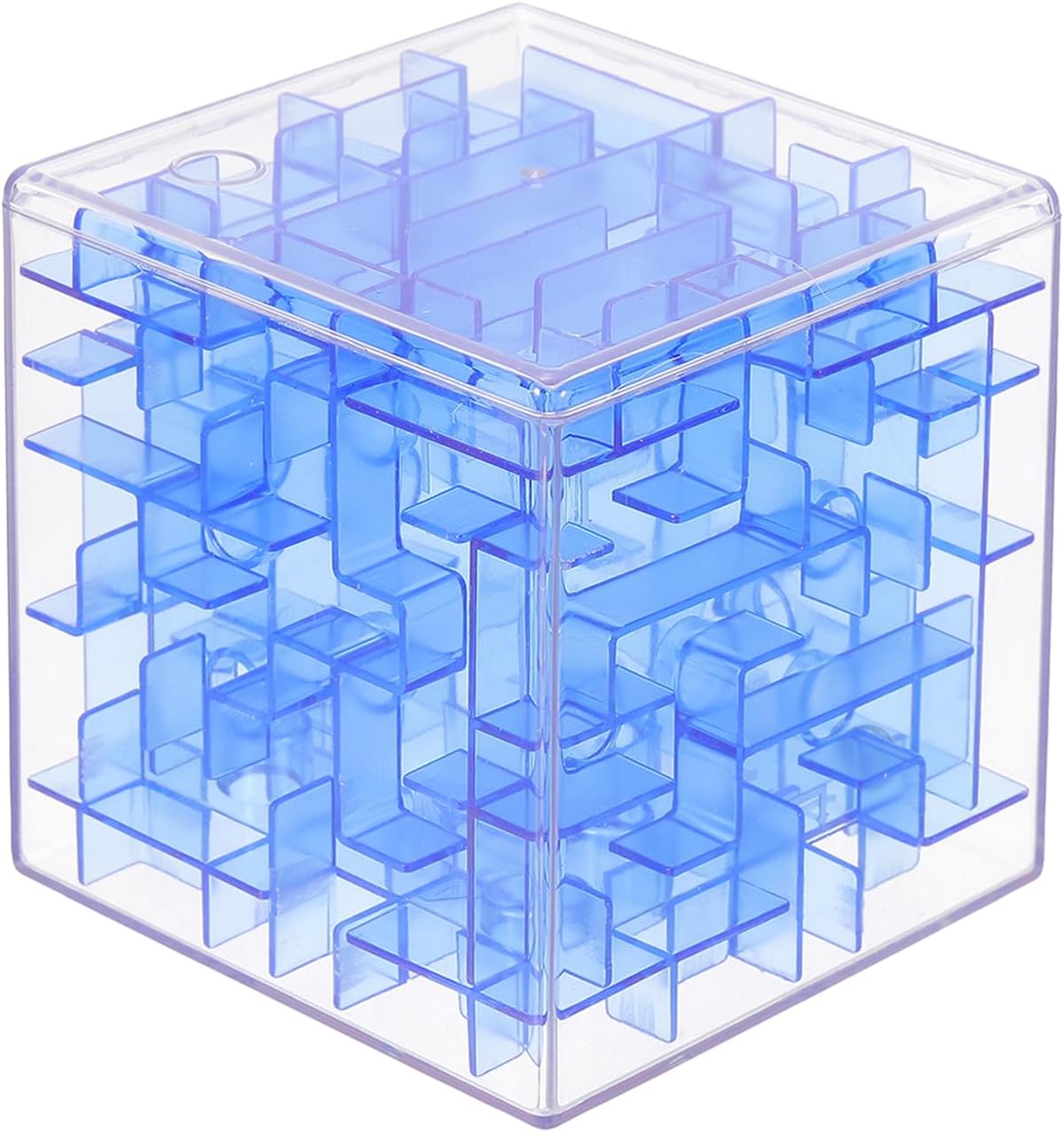 YOKIVE 1 Pcs Labyrinth Puzzle Box, Puzzle Cube Funny Labyrinth Game Puzzle Box Mind Teasers Leisure Toys, Great for Teens and Adults Birthday Gifts (Transparent Blue, 3.15-Inch)