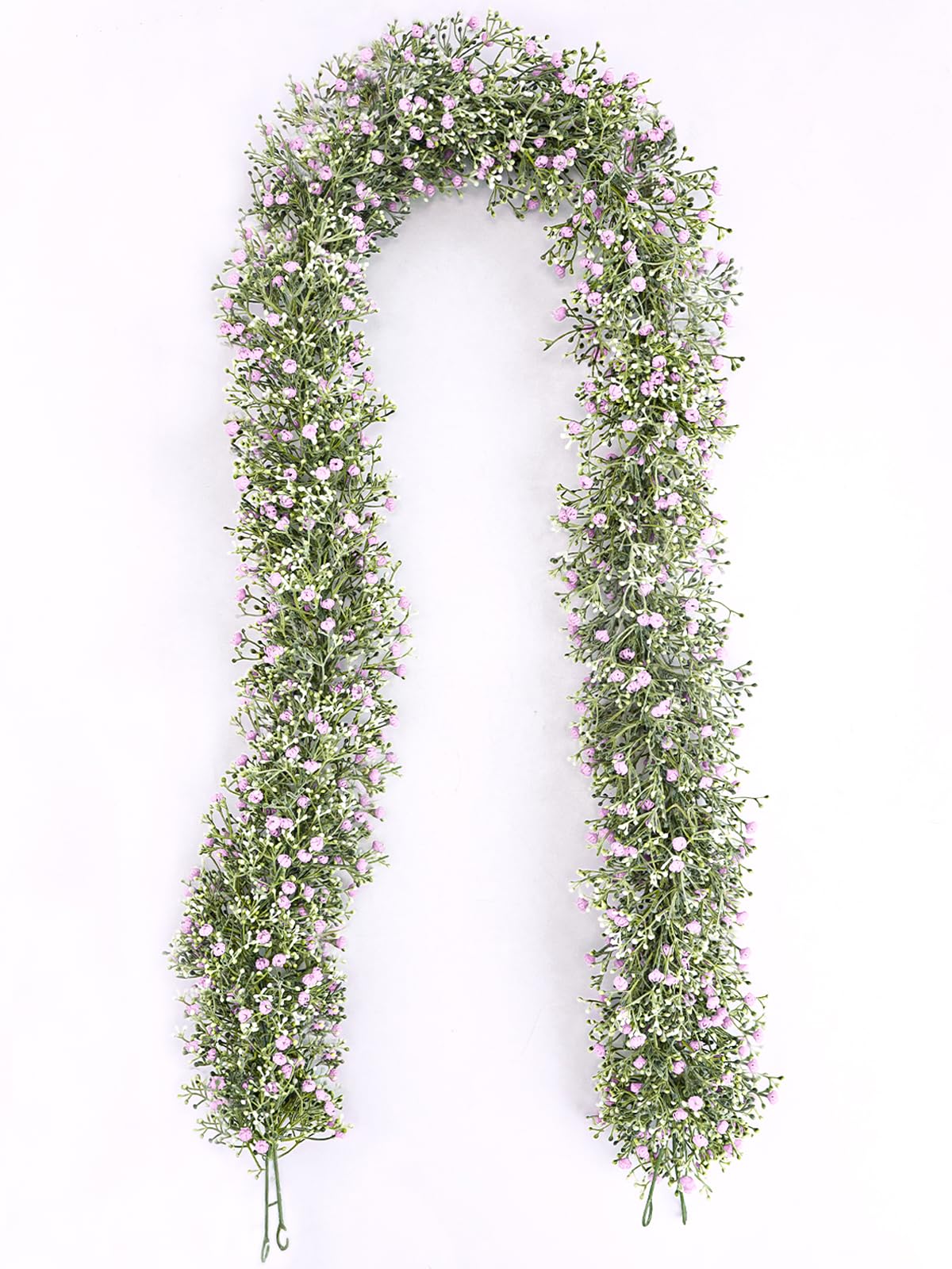 2 Pcs 5.8ft Artificial Baby Breath Flower Vines, Real Touch Faux Gypsophila Hanging Garlands for Wedding Backdrop and Baby Shower Decorations?Pink?
