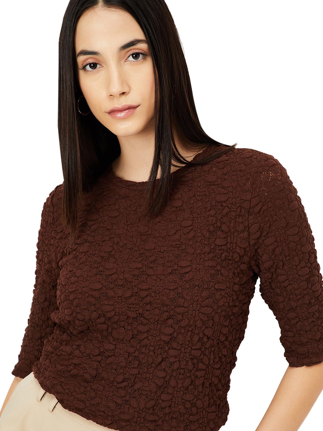 Women's Polyester Cotton Solid Regular Fit Top-image-11