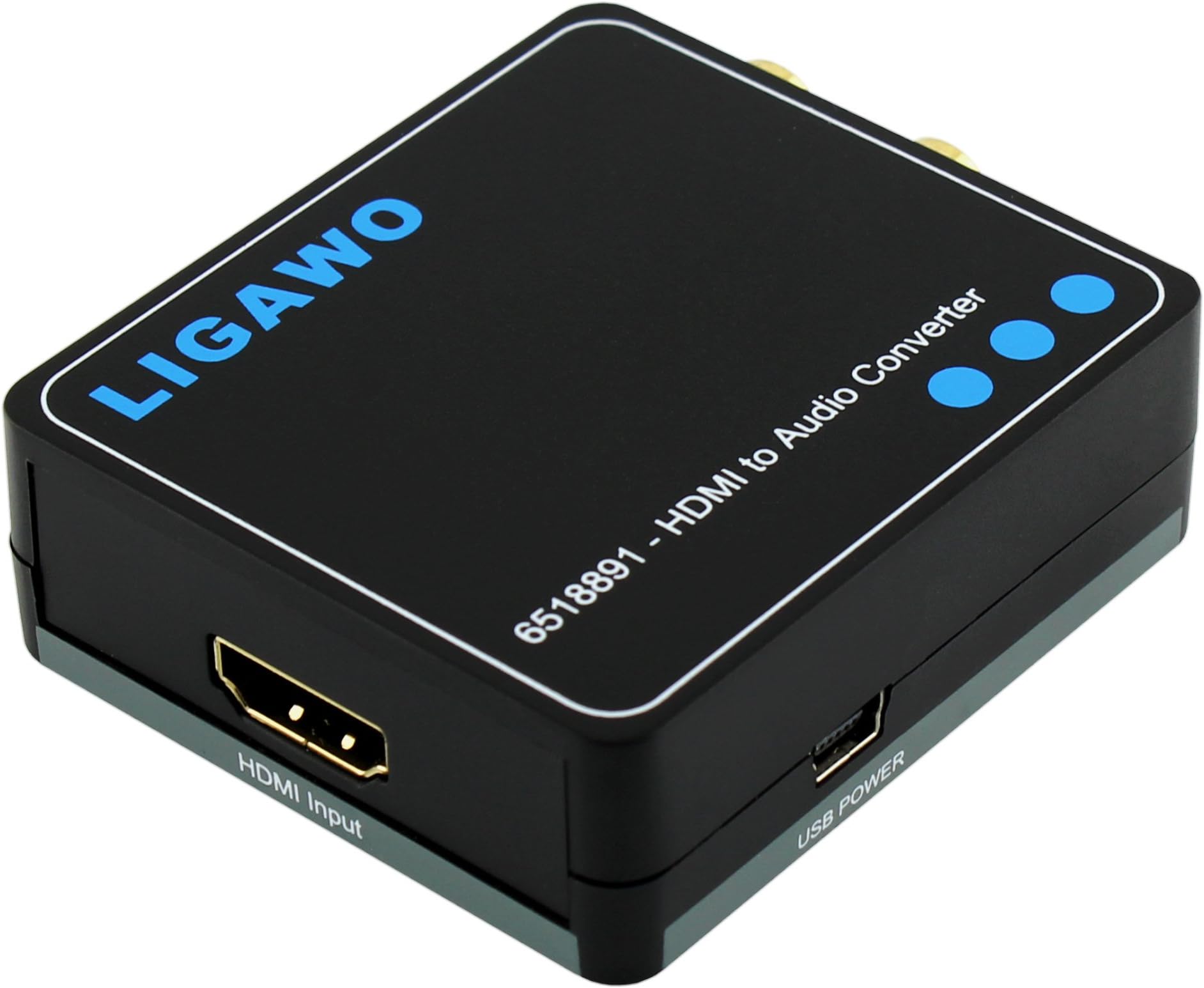 Ligawo 6518891 HDMI Digital Audio to Analogue Converter DAC Output via RCA R/L with 3.5 mm Jack