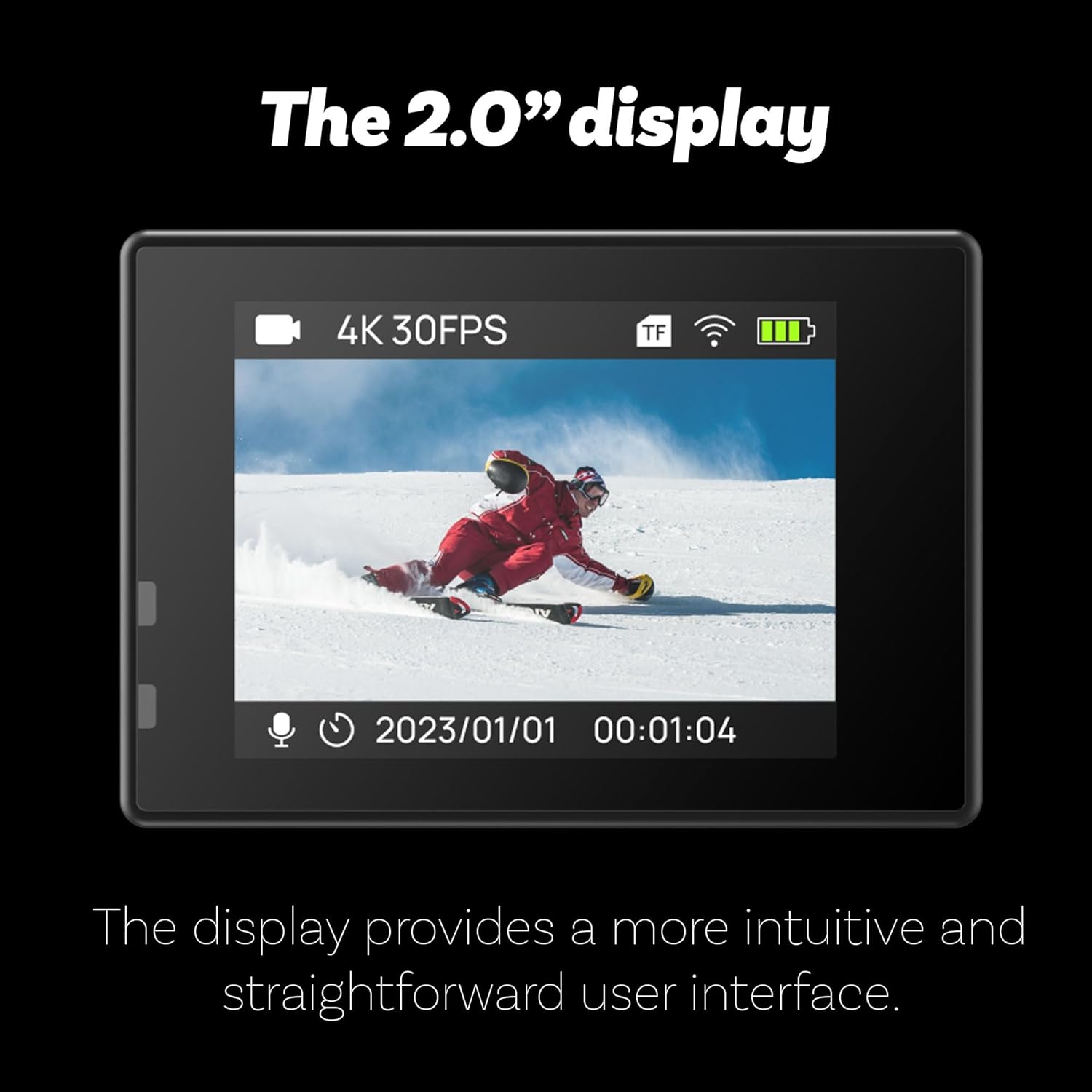 SJCAM SJ4000 Dual Screen Action Camera with Dual Displays, Wi-Fi, and Audio Recording, Bundle Including: 64GB Micro SD Card, 50-in-1 Action Kit, Card Reader, Card Wallet, and USB-C Adapter - Image 4