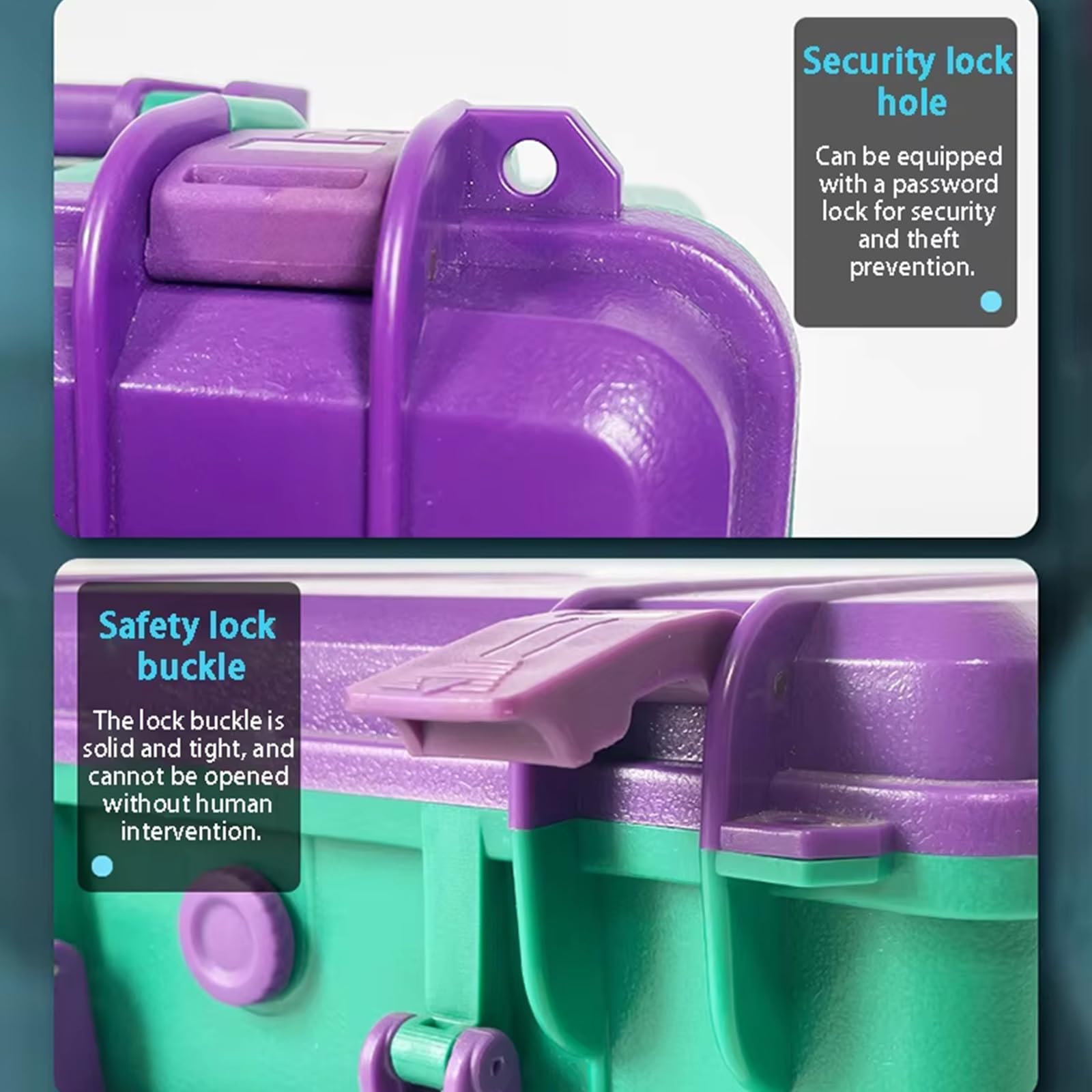 Caja de herramientas resistente al agua, resistente a los aplastamientos, caja de almacenamiento rígida para almacenamiento al aire libre y organización pesada