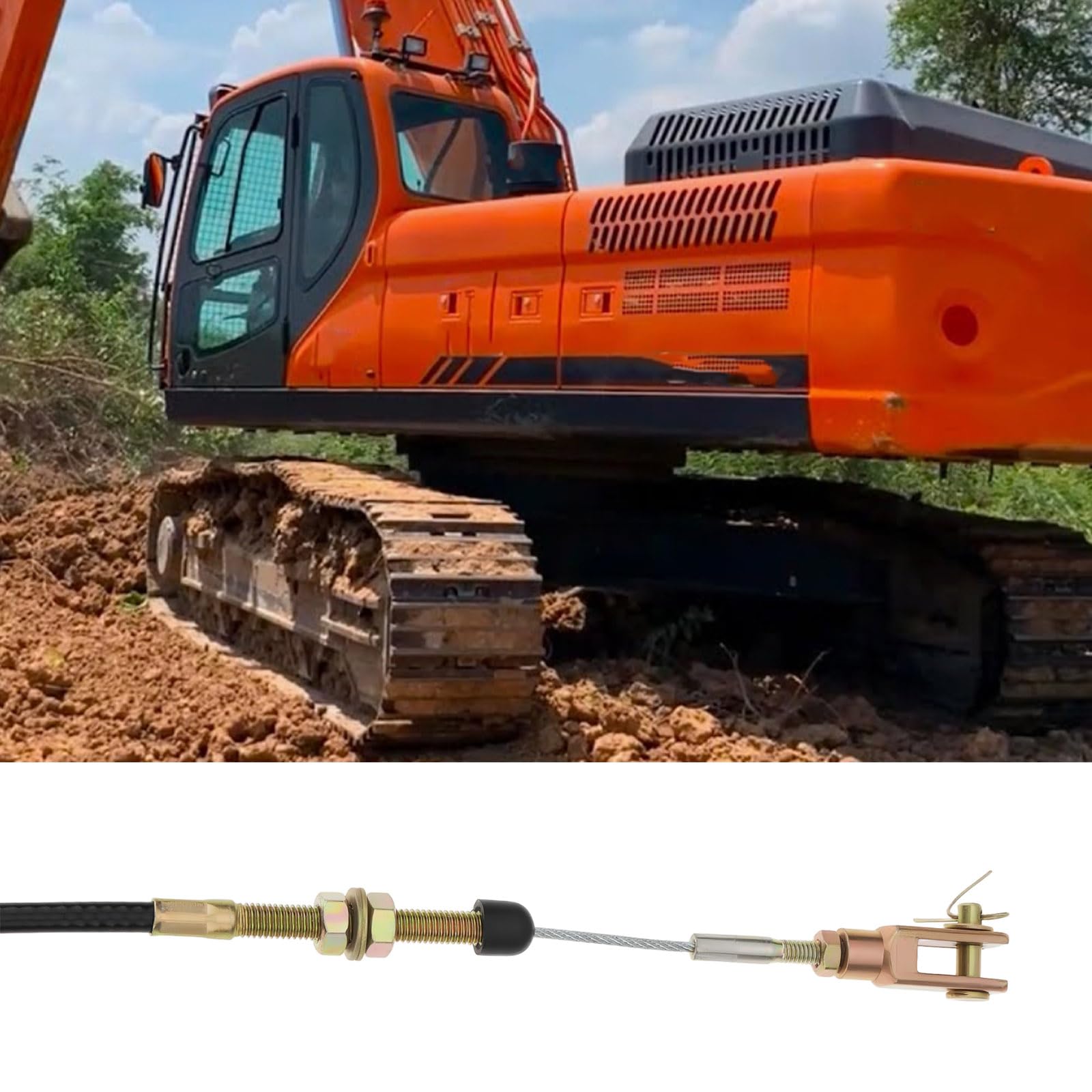 Cable de Acelerador Manual para Excavadora de 1,5 M Compatible con Komatsu Y Controlador de Cosechadora de Barcos Compatible con Doosan