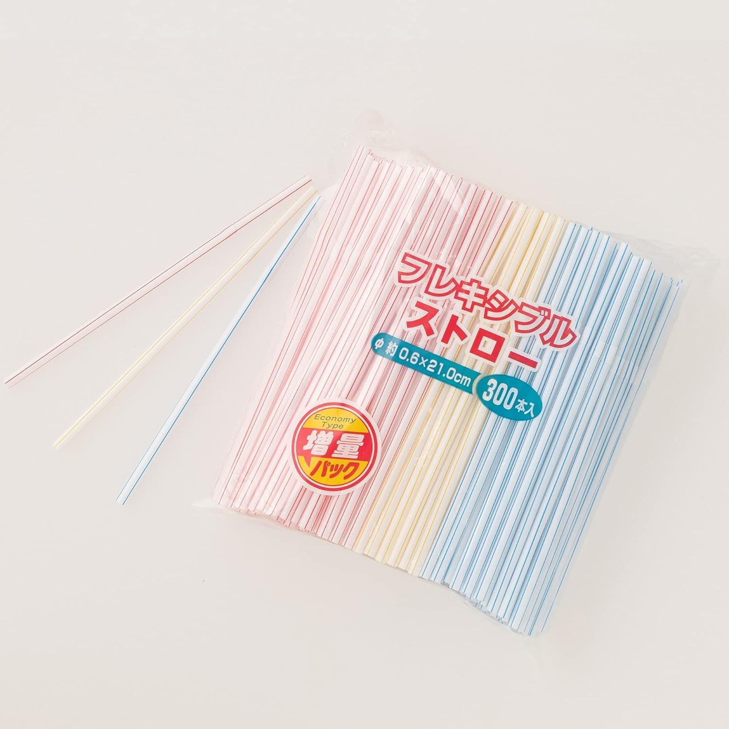 Strix Design Straws, 3 Colors, 9.1 x 3.1 x 7.1 inches (23 x 8 x 18 cm), Bending, 300 Pieces, Set of 2
