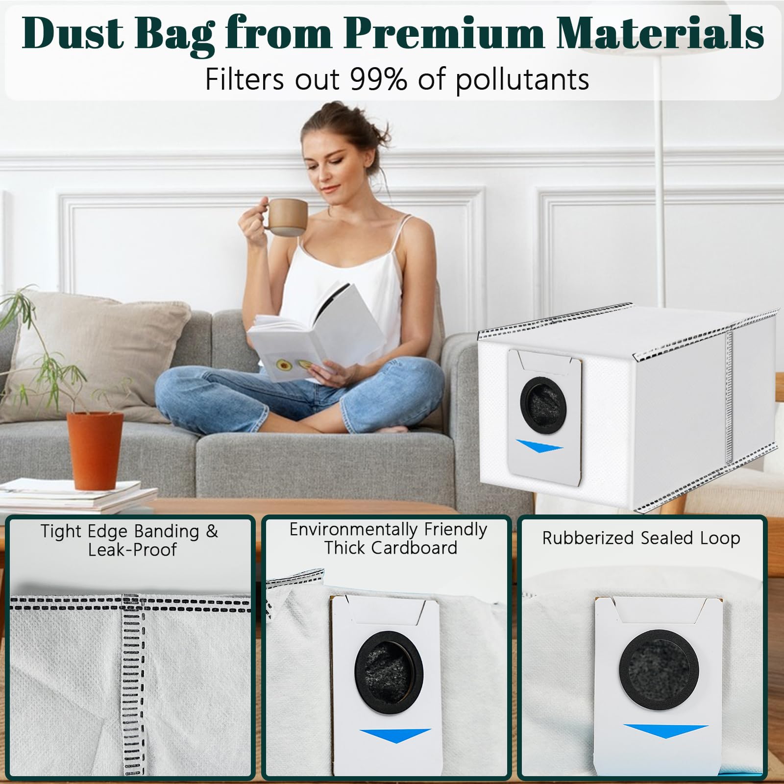 Kit Accessori ECOVACS DEEBOT X5 Omni - 8 Sacchetti Polvere, 4 Panni Mop - Foto 5