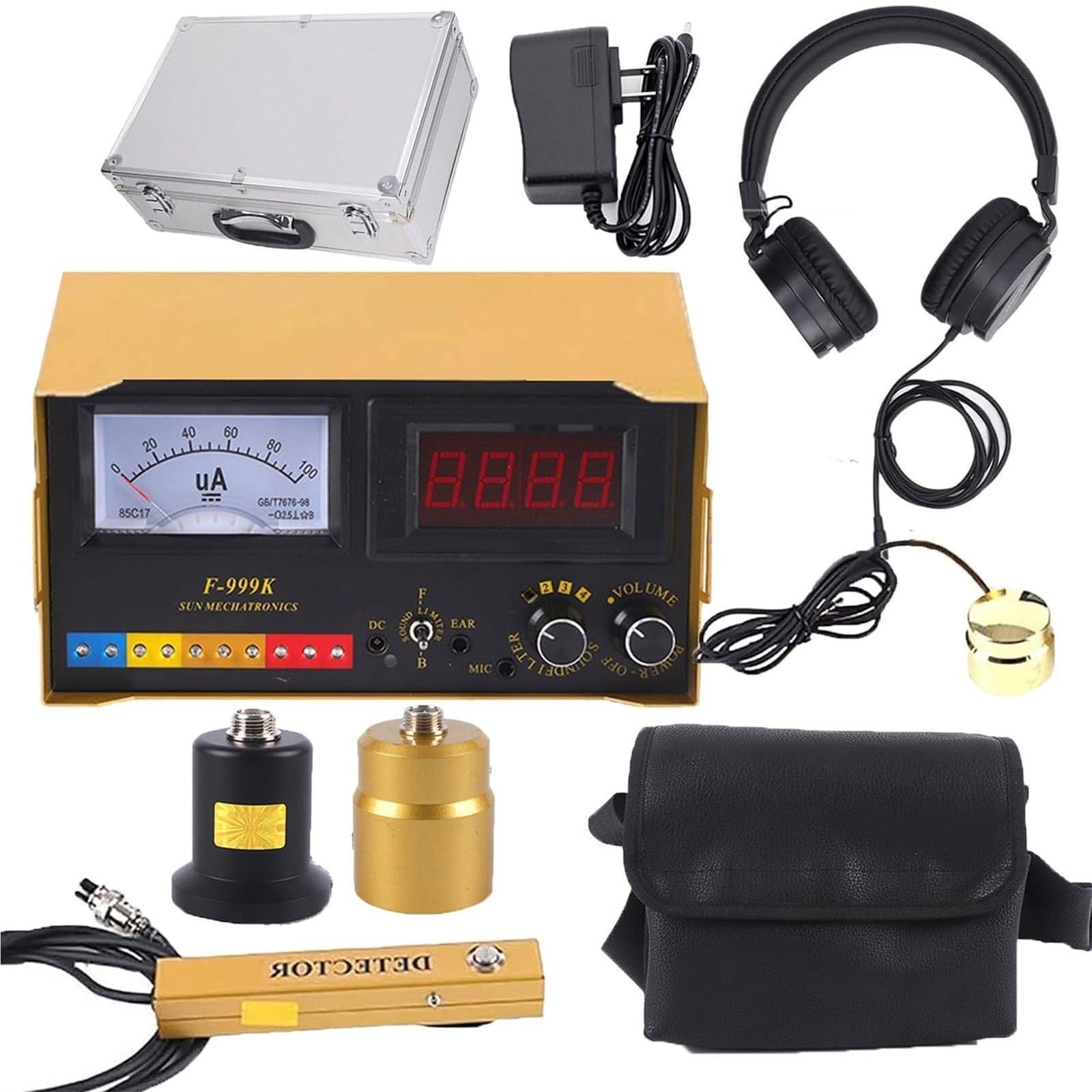 Detector Profesional Fugas Agua Tuberias Subterraneas Equipo Electrico para Sitio Construccion Deteccion Fugas Interior Exterior Auriculares Ajustable 1-4