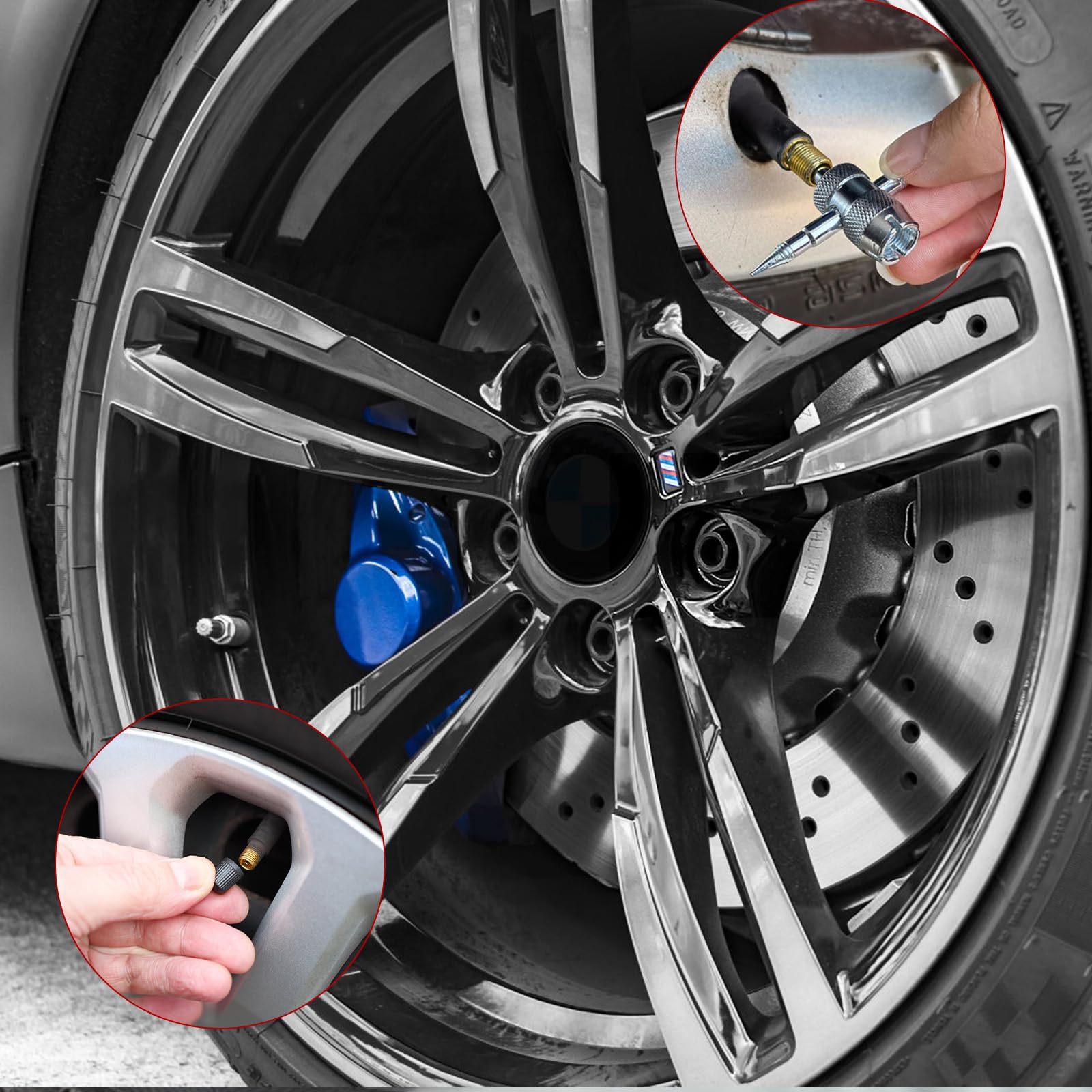 Leve Smontagomme Moto 3 Pizze Leve Smontagomme in Acciaio per Auto, Attrezzo per Montaggio Pneumatici, Kit Riparazione Pneumatici con Accessori e 3 Protezioni, per Cerchi, Bici, Scooter