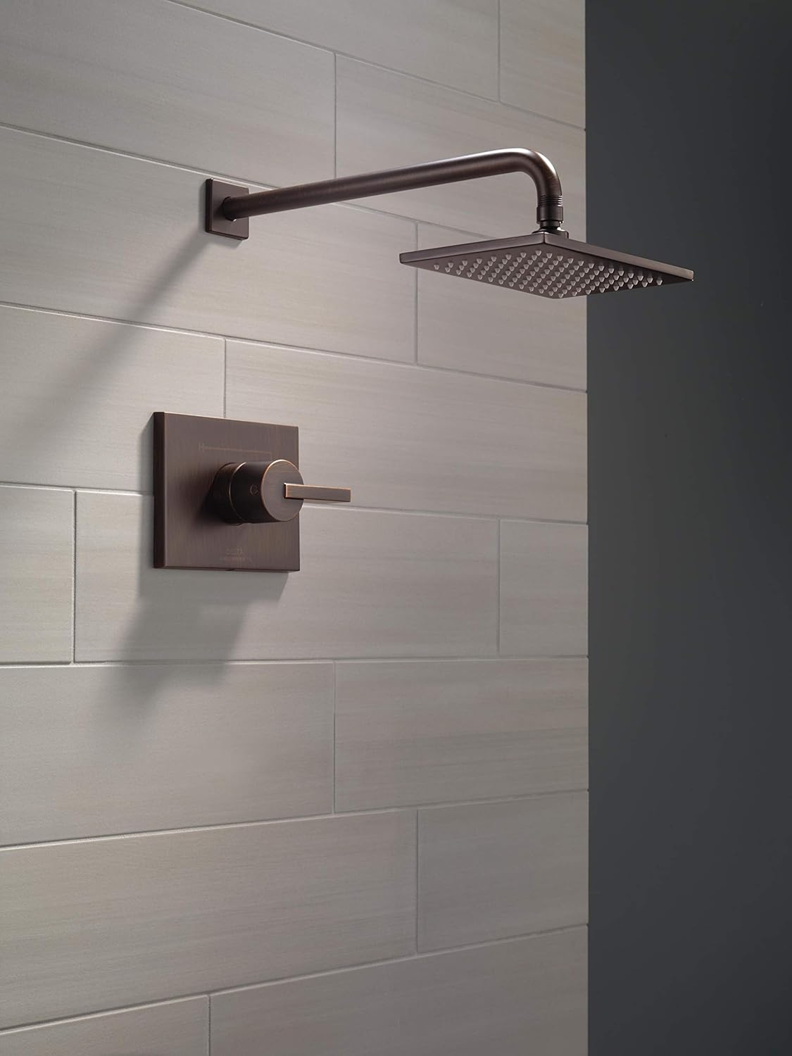 Delta Faucet Vero 14 Series Single-Function Shower Trim Kit with Single-Spray Touch-Clean Rain Shower Head, Venetian Bronze T14253-RB (Valve Not Included)