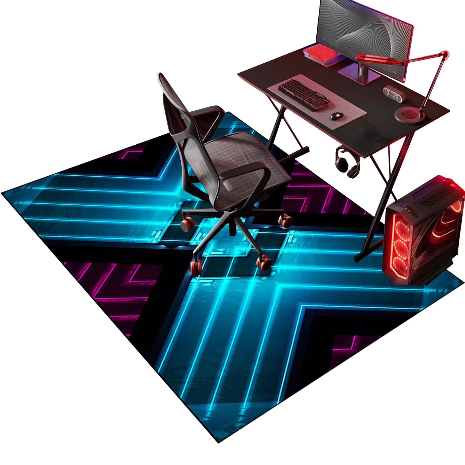 Lxsdgvzd B-104 Heavy Duty Office Gaming Chair Mats For Carpeted And Hardwood Floor, Office Chair Mat For Carpet, Desk Chair Mat For Carpeted Floors, Floor Protectors For Rolling Chairs, Protector Rug 100 X 120 Cm