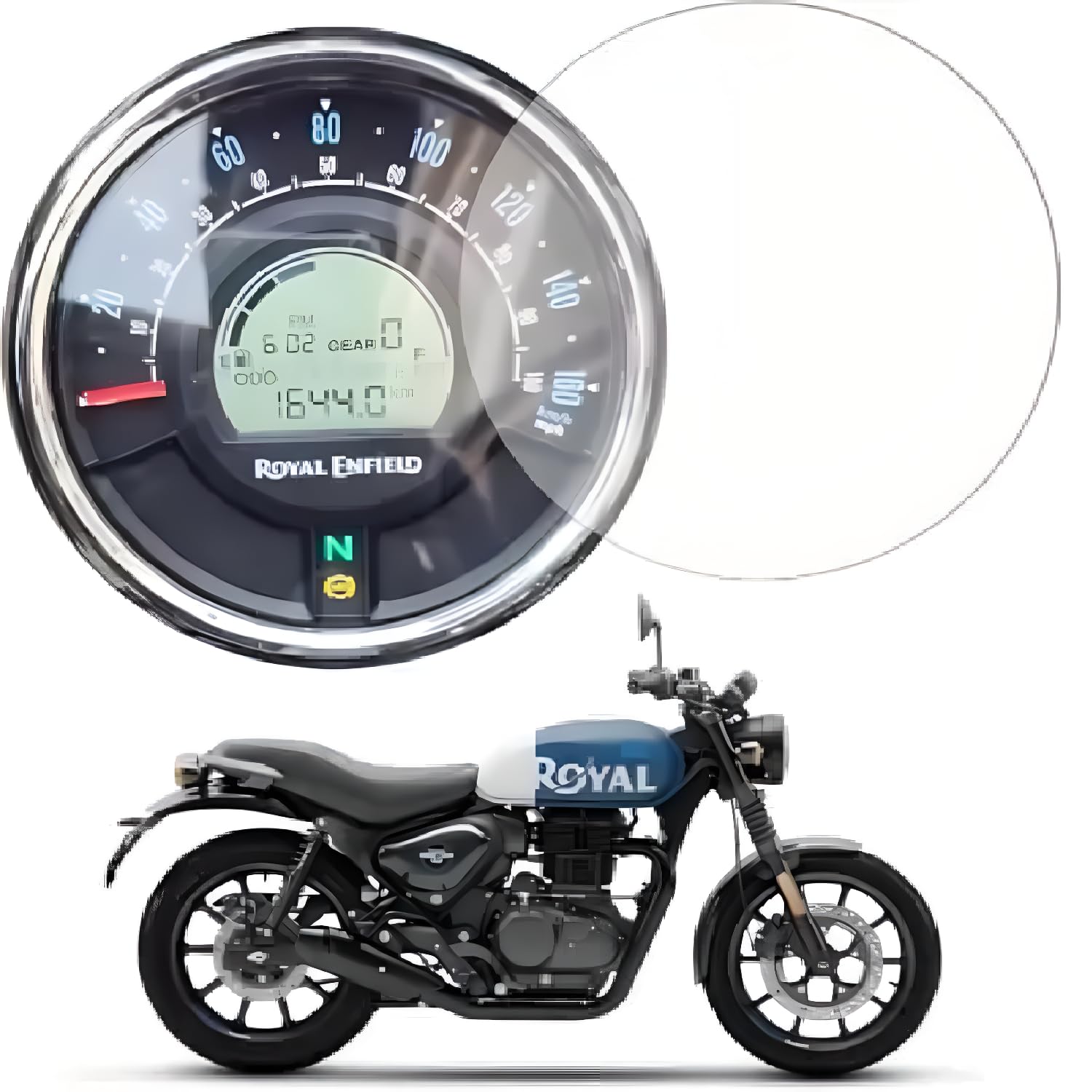 RTN TRADERS Screen Guard for Royal Enfield Hunter 350 Metro Scooter & DLX Screen Guard Protector Accessories Bike Digital Console - Clear (Pack of 1) [Not Tempered Glass]