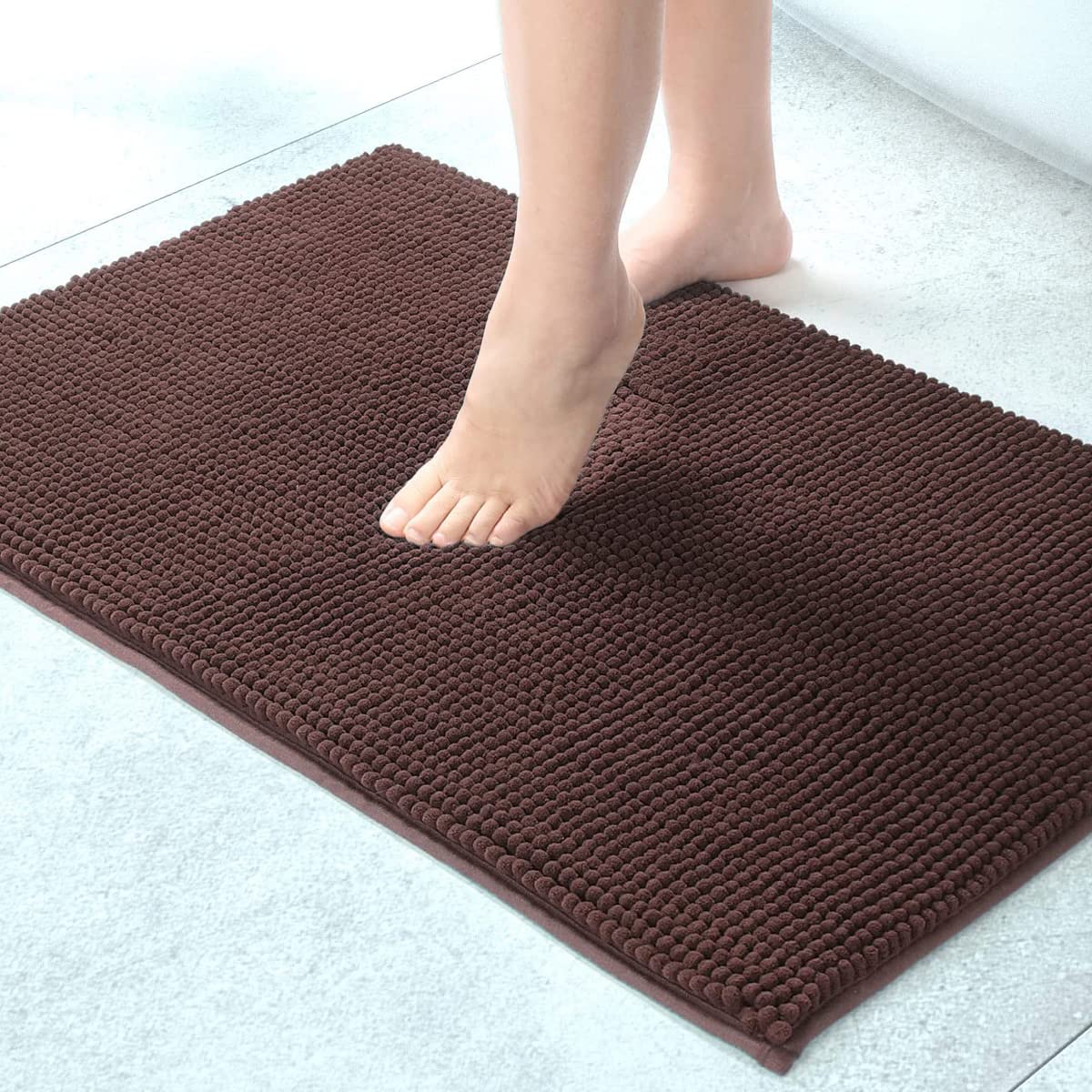 Urvoix Bathroom Rugs Non Slip, 30 x 20 Inches Ultra Soft Memory Foam Bath Rug, Super Absorbent Chenille Bath Mats for Bathroom, Shower Floor, Bathtub,