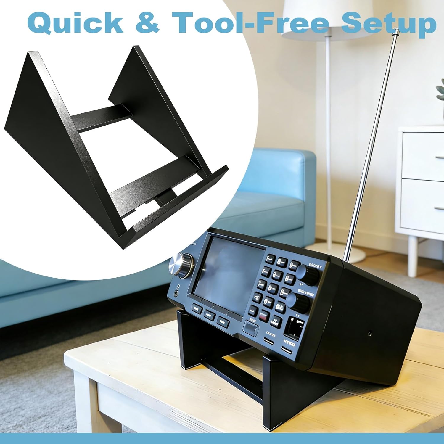 Heavy-Duty Base and Mobile Scanner Stand, Desktop Mount Holder Compatible with Uniden SDS200, for SDS200 Uniden Scanner and Other Mobile Radios