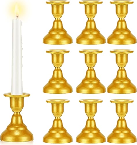 10 portavelas para velas de pilar portavelas decorativos rústicos portavelas de metal para pilar portavelas cónico soporte de vela para casa de