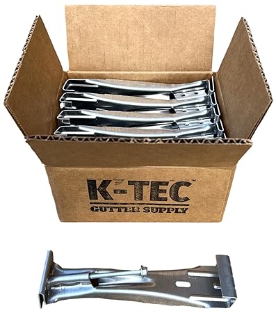 K-TEC (10 Pack) 6 Inch Heavy Duty Hidden Rain Gutter Hanger Bracket Support Fastener with Clip For K-Style Aluminum Gutters