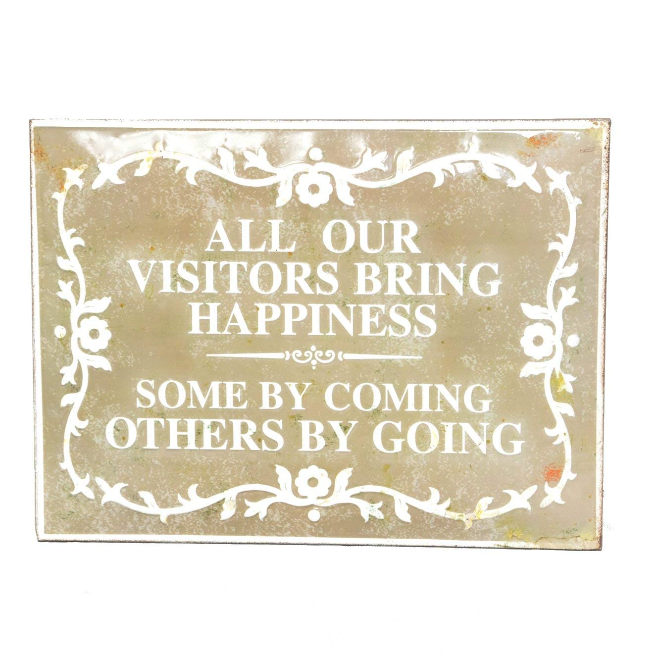 Wise Degree All Our Visitors Bring Happiness Metal Poster Suitable For Club Bar Store Decoration