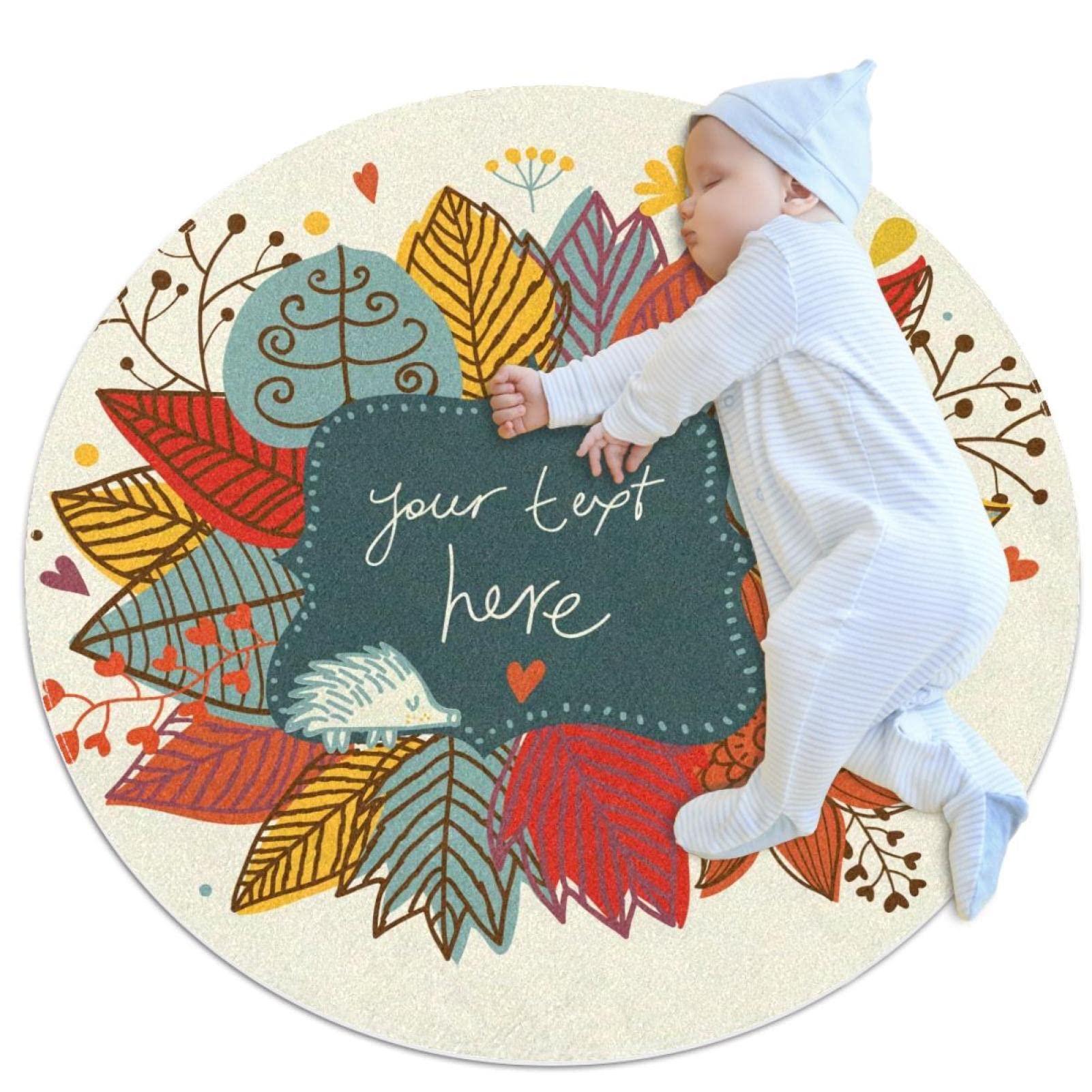 Tapis rond oiseaux floraux 100x100cm pour créer un coin lecture apaisant au salon