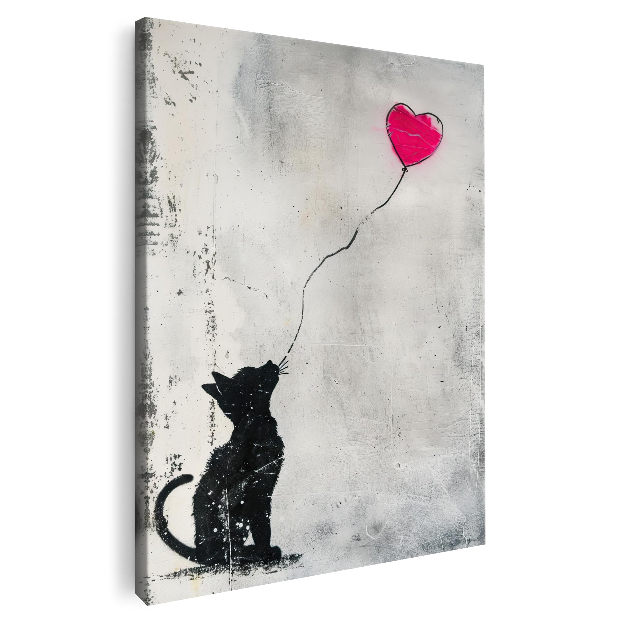 Artmazing | Banksy Katze XXL | Moderne Leinwanddekoration für Wohnzimmer