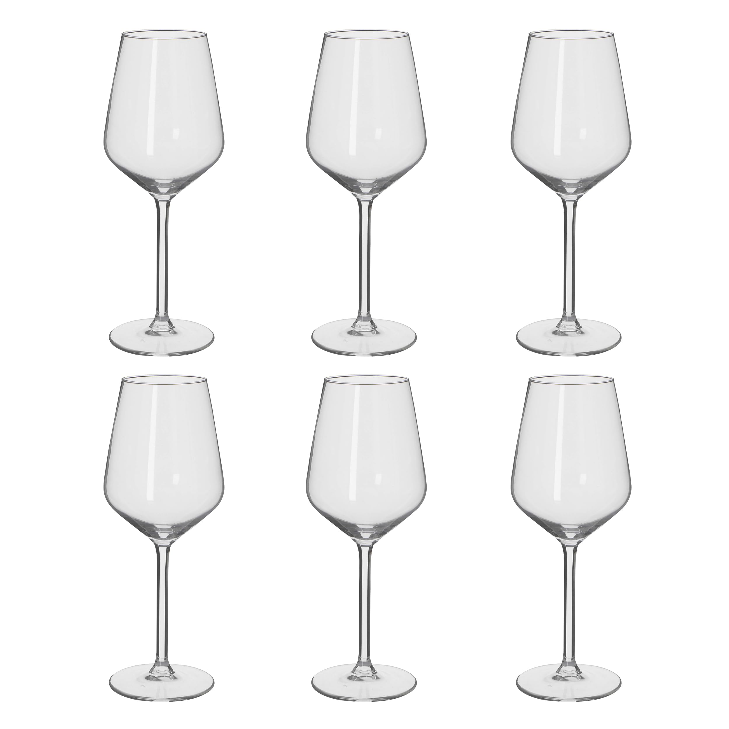 Edco Wine Glasses Set Of 6 Clear Glass 37Cl For Red White Rose Or Dessert Wine Use White,Red