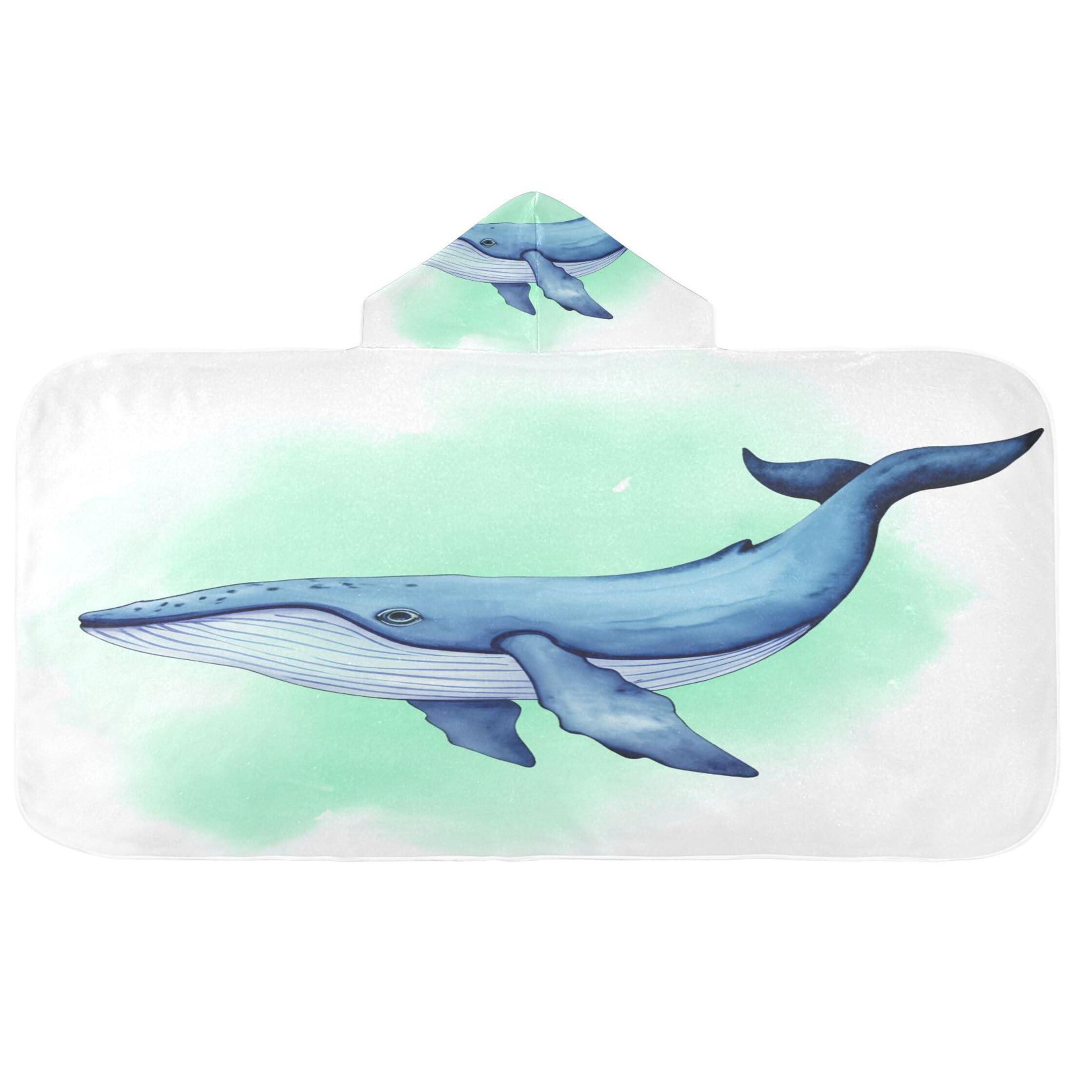 Fuauuyl Whale Hooded Baby Bath Towel Soft & Breathable Towel for Newborns Infants Toddlers, Nursery Essential