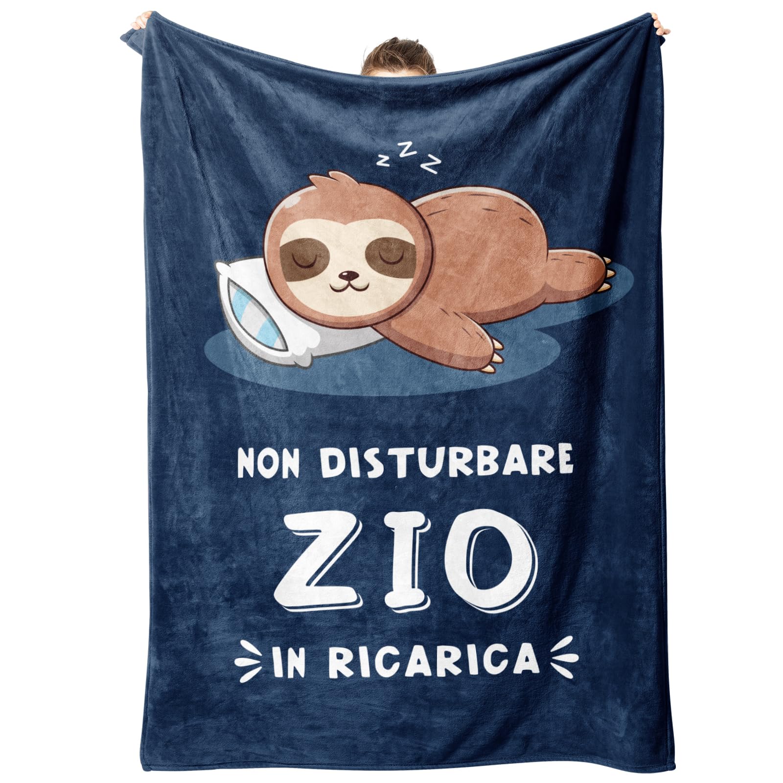 Niyewsor Regalo Zio, Regalo per Zio Coperta, Regalo Zio Compleanno, Idee Regalo Zio, Festa del Papà Natale Regali per Zio, Bradipo Coperta per Zio 130 x 150cm