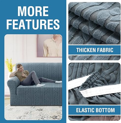 Miniatura 6 de H.VERSAILTEX Funda de sofá jacquard 2025, 1 pieza, funda de sofá de alta elasticidad, protector de muebles, funda de sofá suave y gruesa, lavable