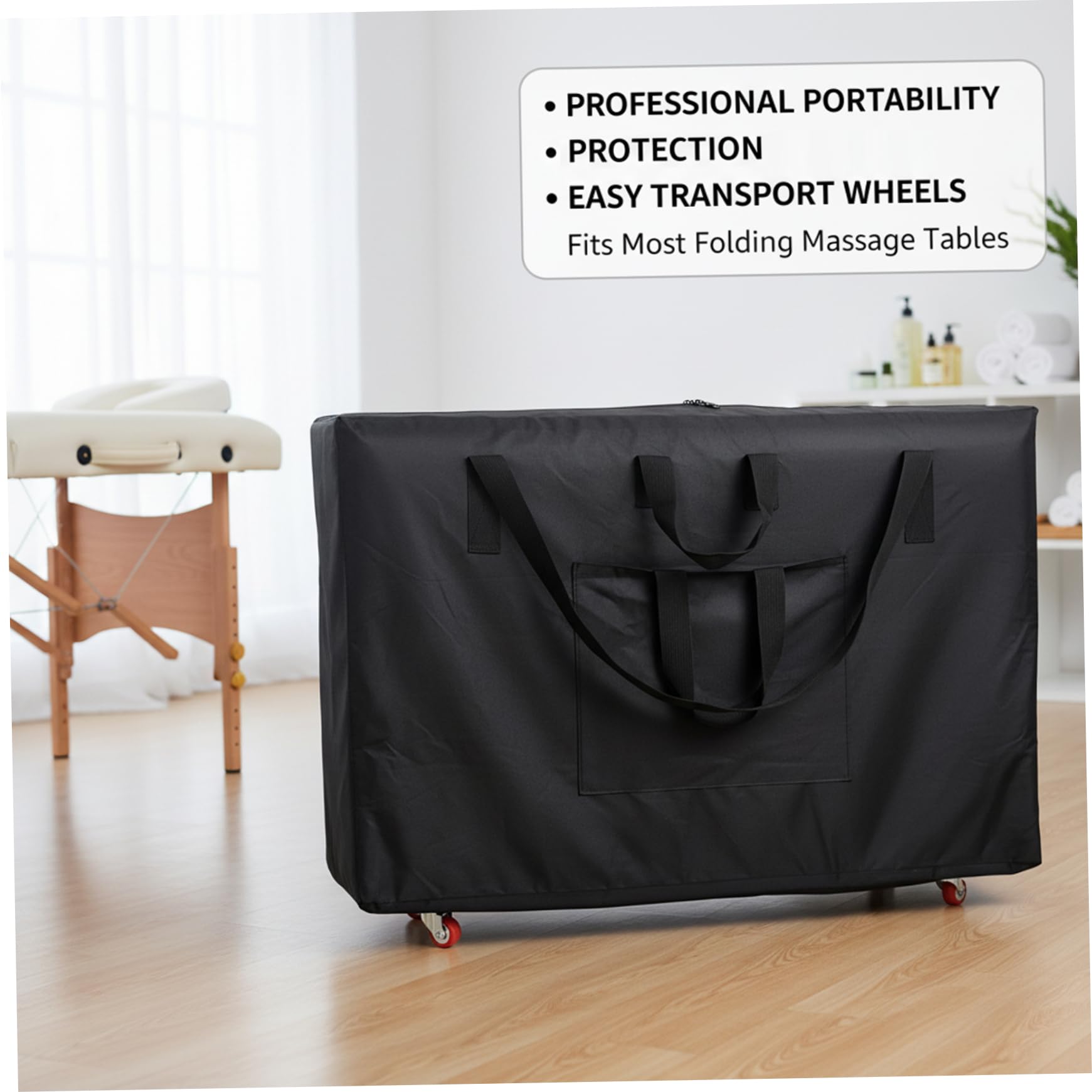Borsa per lettino da massaggio, custodia da trasporto per lettino da massaggio 36, 6x28, 7x7, 9 pollici con ruote per lettini pieghevoli portatili, zaino e carrello Oxford ;1 ;1