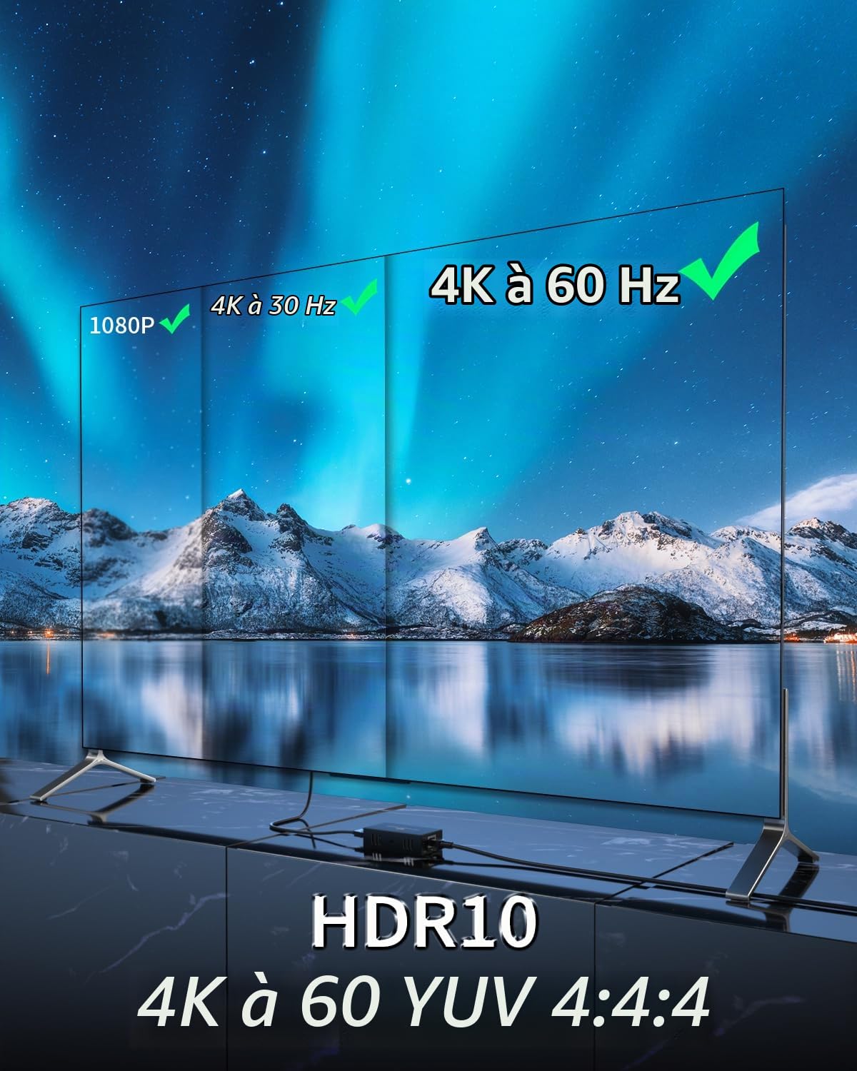 PWAY Extendeur HDMI 60m 4K@60Hz avec Loop Out, Transmission Longue Distance Via Câble Cat6/7, Support EDID/HDCP, Compatible PC, TV, Projecteur, PS5, Xbox – Répéteur HDMI avec Sortie Locale