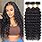 Deep Wave Human Hair Bundles, 100% Unprocessed Brazilian Virgin Hair, Deep Curly, Natural Black, Wet And Wavy Bundles - 3 Pack, Style Keep Texture Silky Soft, Hair Extension (14 16 18 Inch