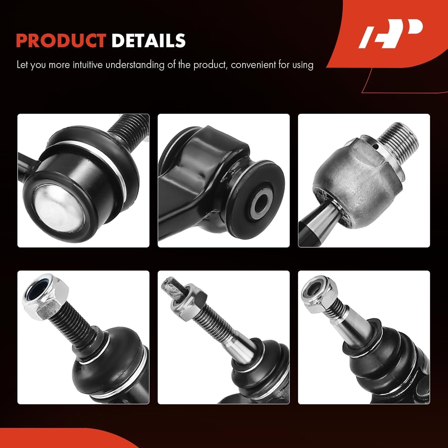 A-Premium Set of 8, Front Lower Control Arm, Sway Bar Link, Inner Outer Tie Rod End, Compatible with Chevrolet & GMC & Buick & Saturn - 2008-2017 - Traverse Acadia (Limited) Enclave Outlook