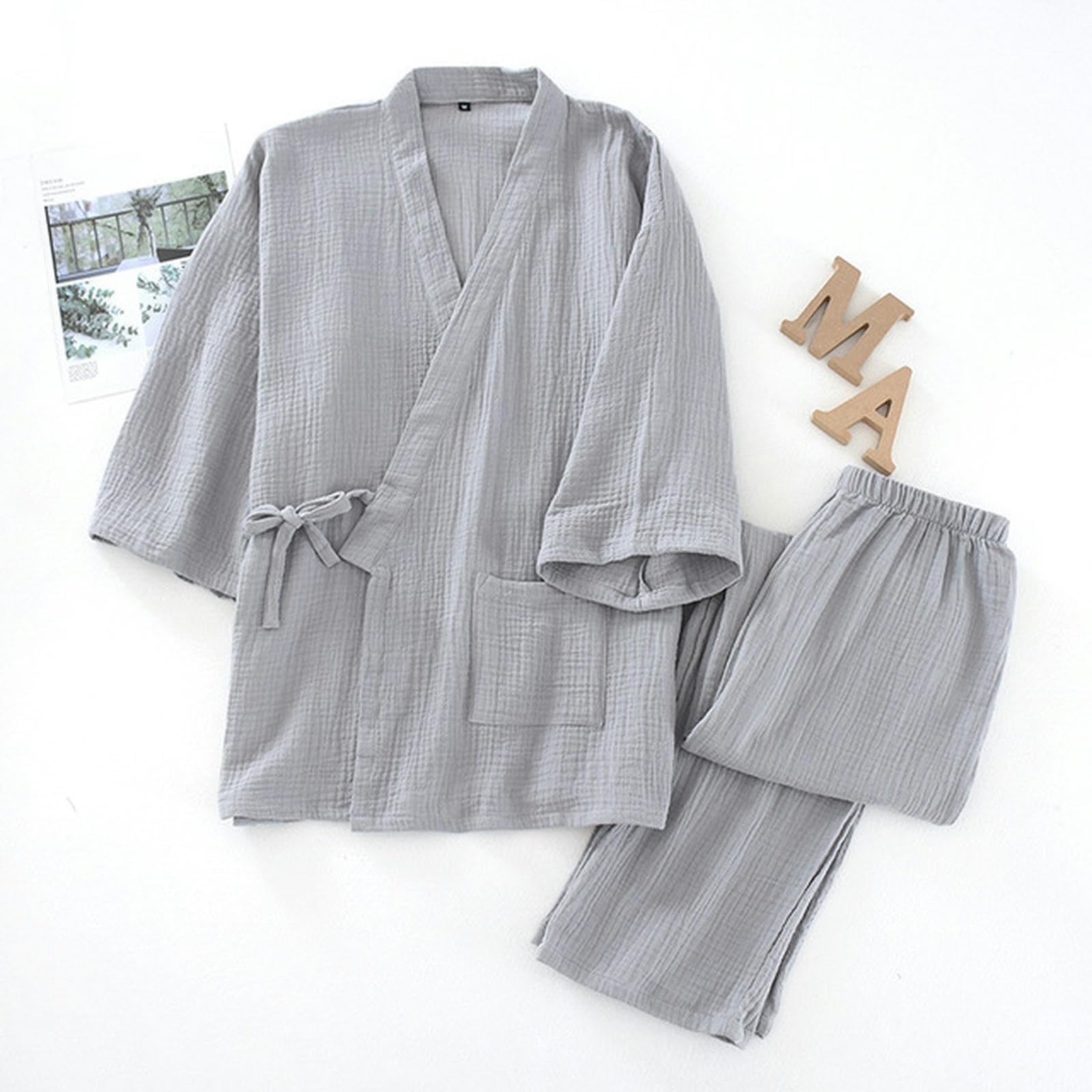 NOGRAX Pigiama Pigiama di Cotone Coppia Yukata Sciolto da Uomo E da Donna, Completo di Servizio A Domicilio