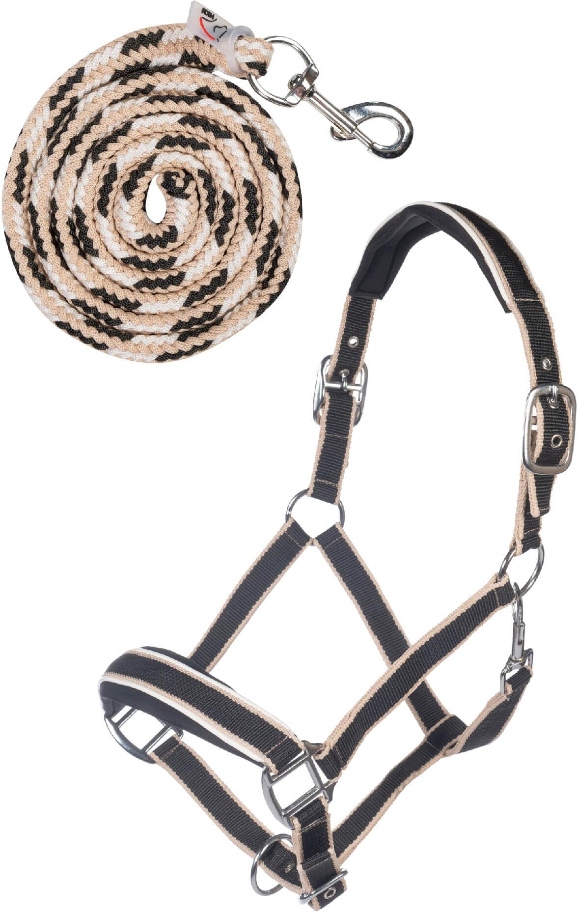 HKM Kopenhagen Head collar Set including snap hook Black Full