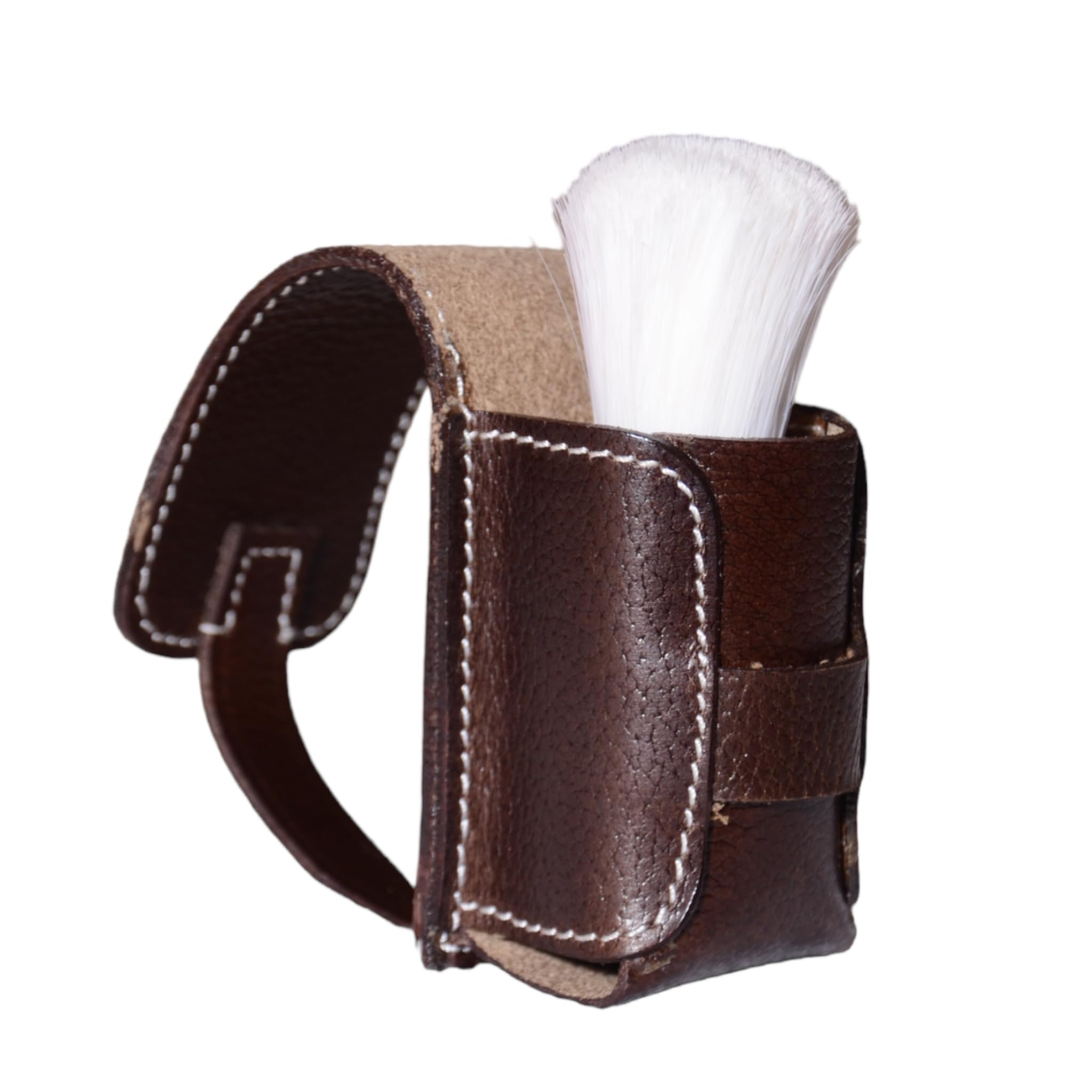 Neceser unisex de piel de búfalo de alta calidad, kit de viaje, kit de afeitado, accesorios de 3 artículos de cuero: estuche para cepillo de afeitar, estuche protector de viaje,