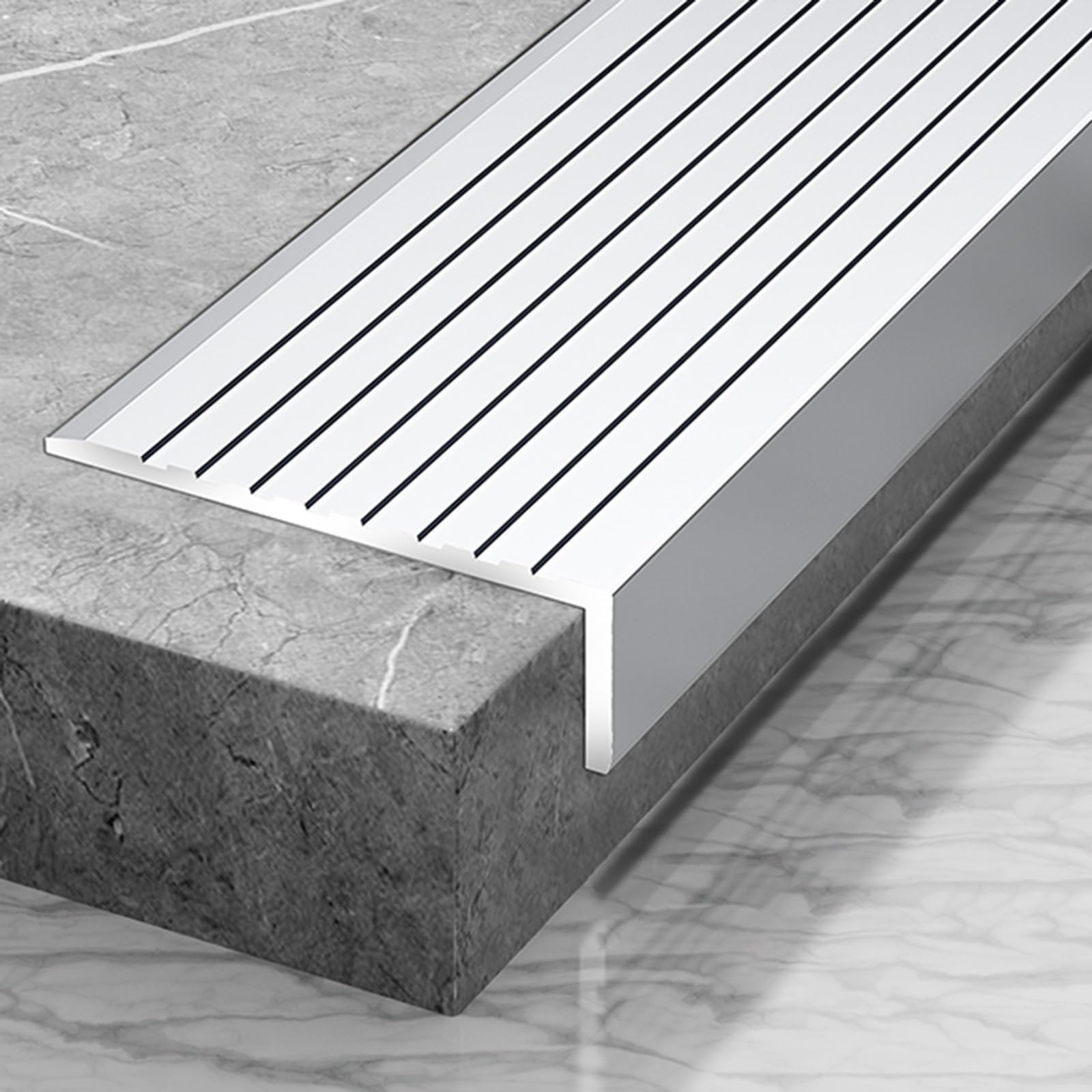 3-calowa aluminiowa listwa krawędziowa schodów, antypoślizgowa, do stosowania wewnątrz i na zewnątrz, na schody strychowe, do progu stodoły, ozdobne wykończenie parapetu (rozmiar: szer. 7,5