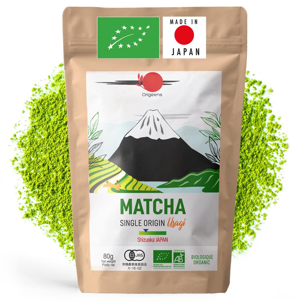 Organic Japanese Matcha Tea - Single Origin Shizuoka - Organic Matcha Green Tea Powder - 80g Bag