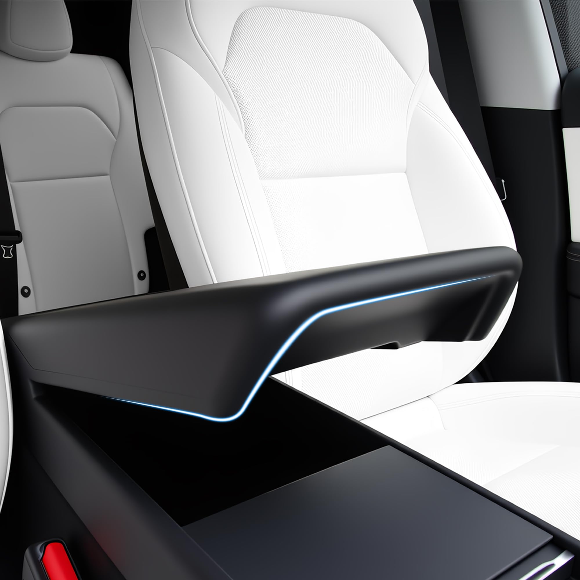 Arcoche Copertina mediana del bracciolo per Tesla Model Y Juniper 2025-2026 e Model 3 Highland 2024-2025 - Copertine del bracciolo in TPE per interni - Nero