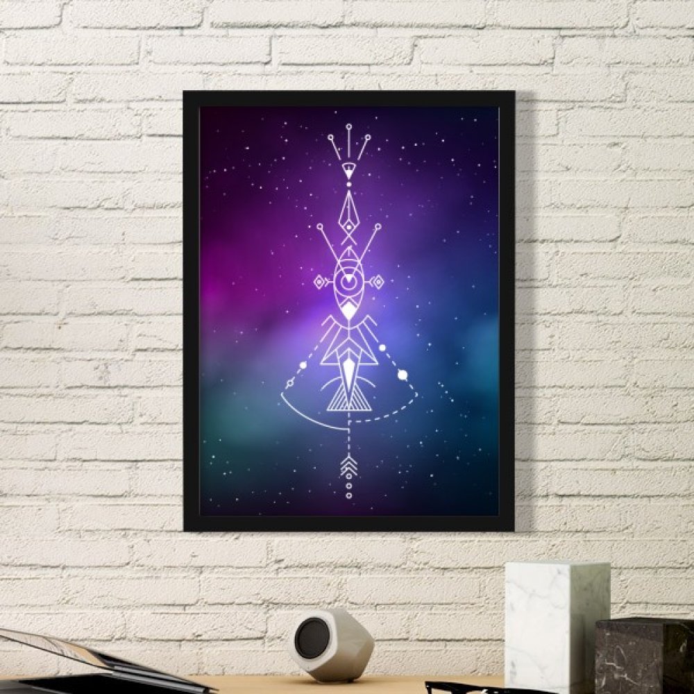 Cadre photo alien totem pour une décoration murale salon originale