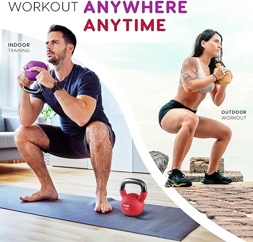 Miniatura 4 de Yes4All - Juego de pesas rusas ajustables con revestimiento de neopreno, pesas de mano para el hogar y el gimnasio, juego de mancuernas para