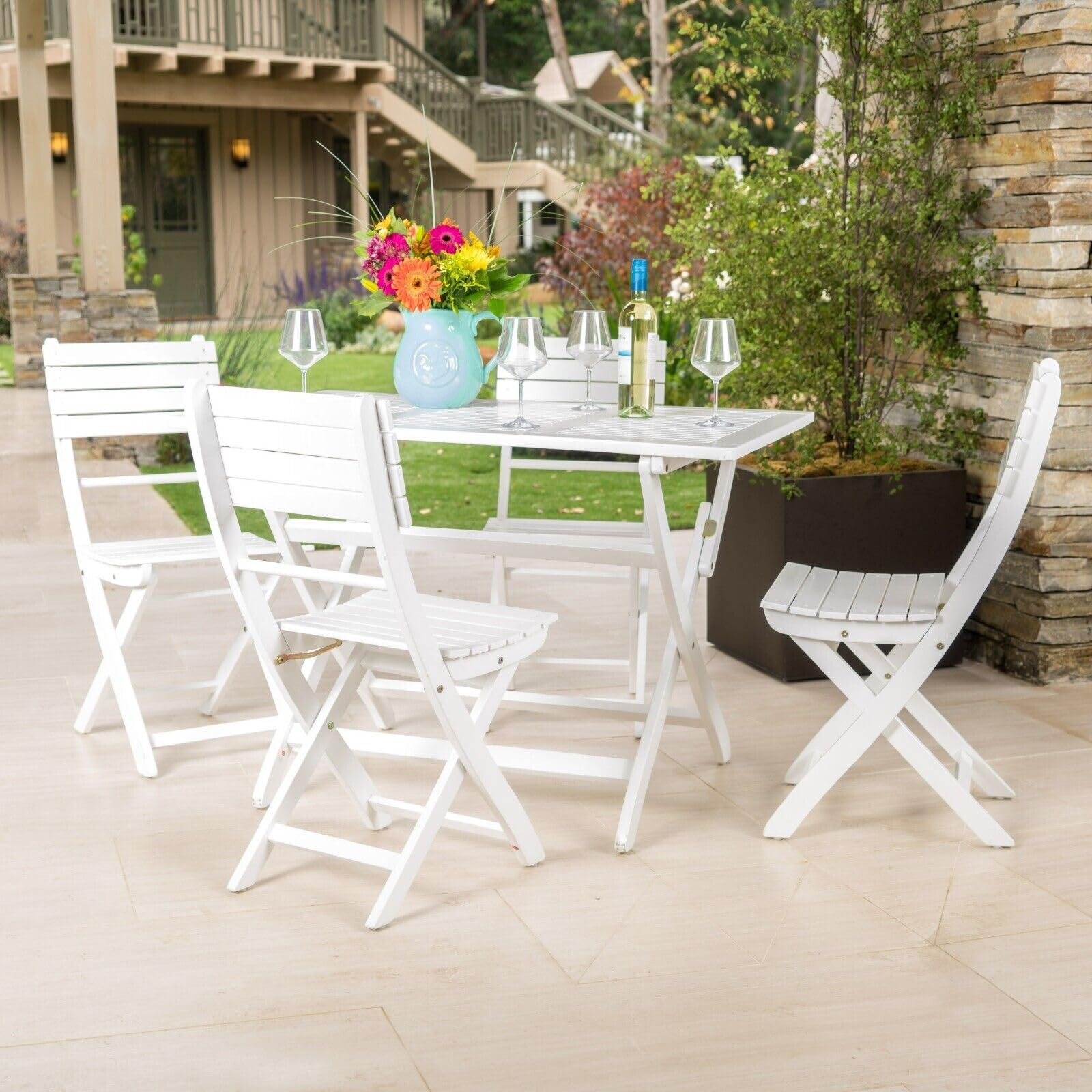 GOWE Positano Foldable Dining Set, White