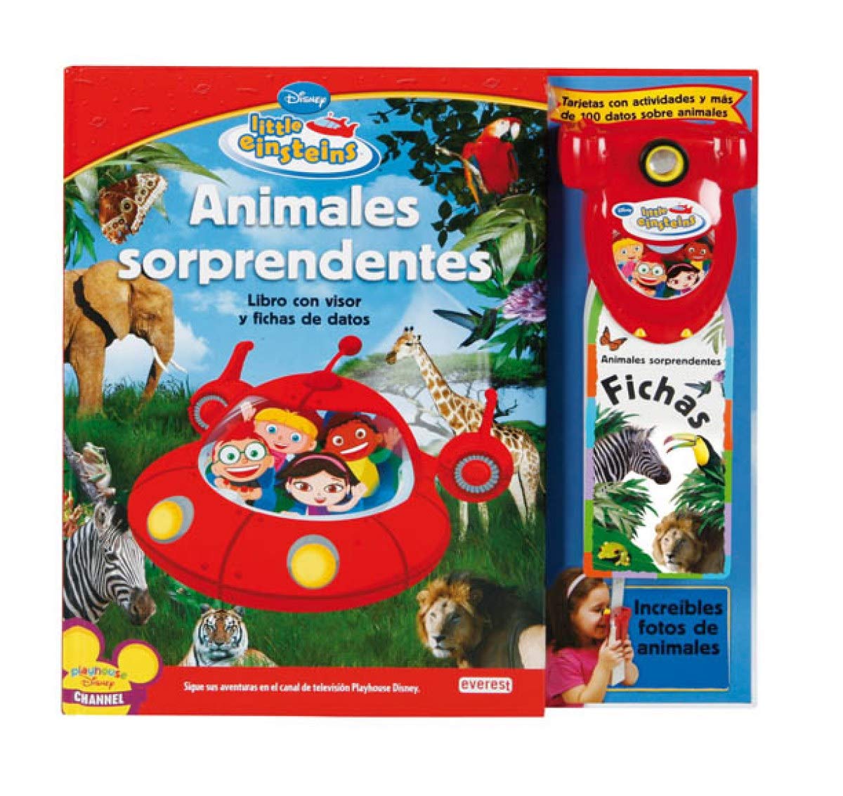 Little Einsteins. Animales sorprendentes: Libro de lectura con visor y fichas de datos.
