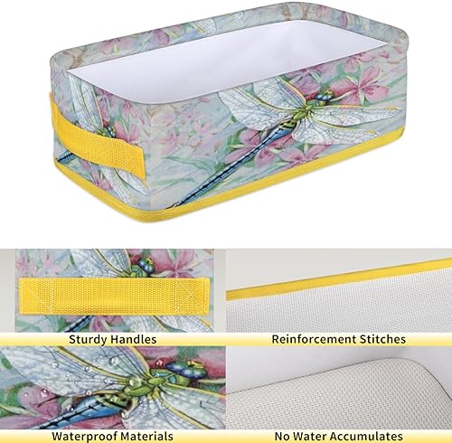 Miniatura 33 de Dragonfly - Cestas de inodoro doradas plegables para baño, organizador duradero y multiusos para cocina, sala de estar y armario () Libélula