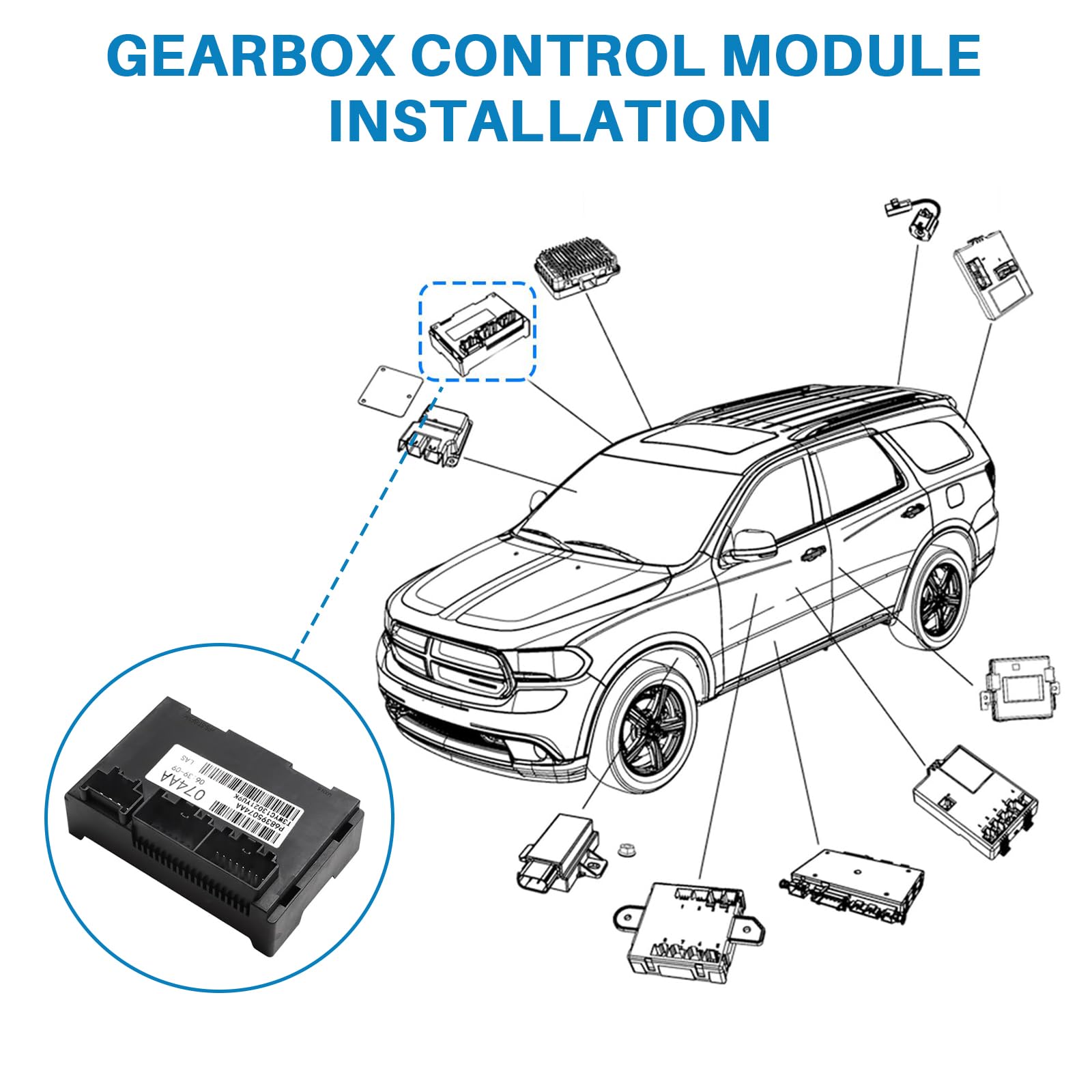 Module de commande de boîte de distribution - Unité de commande de boîte de distribution - Remplacement pour Grand Cherokee Dodge Durango 2014-2015 - Numéro de pièce 05150732AE 5150732AE