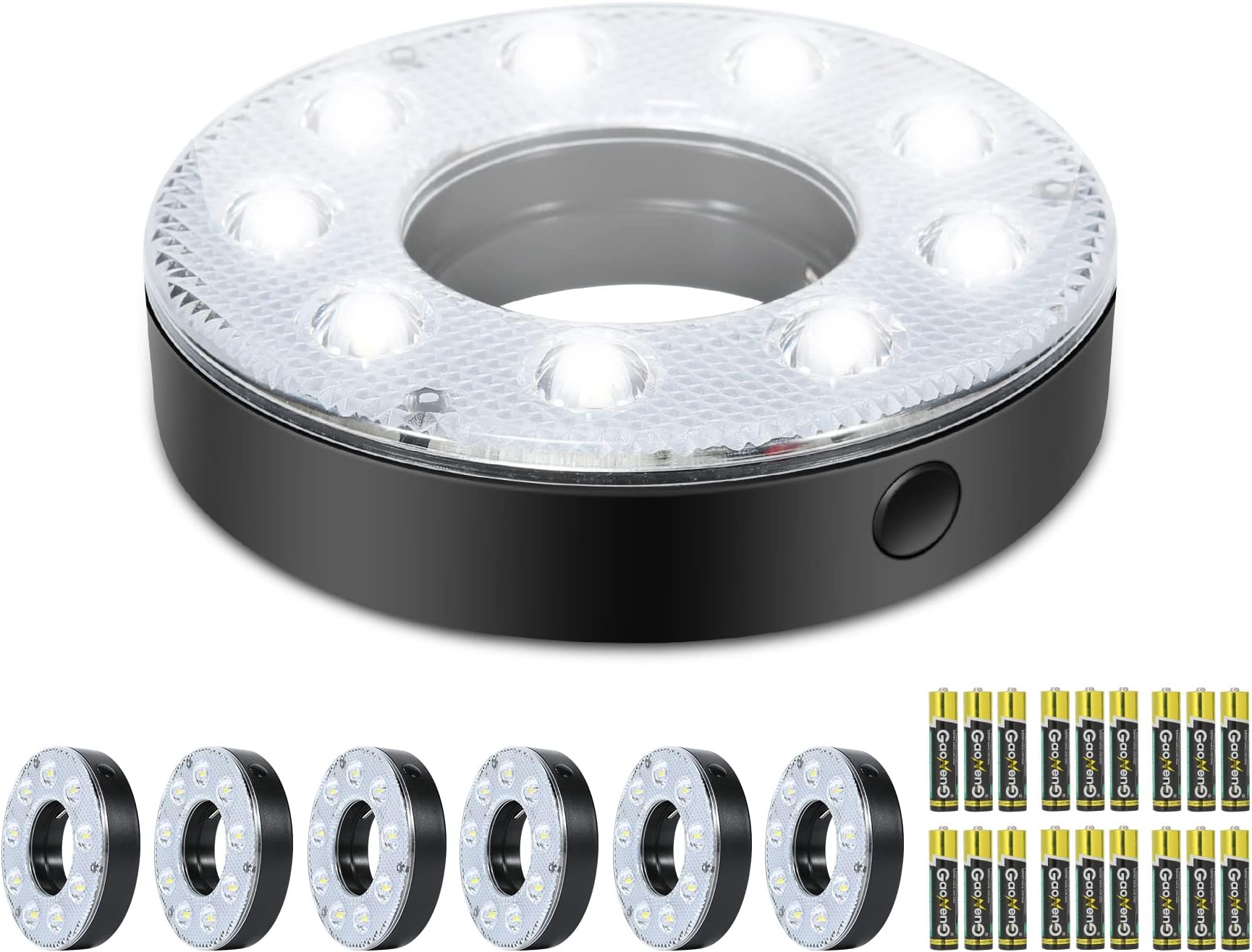 KINGTOP LED Golf Hole Lights with Lens, Light Up Night Golf, Putt-Putt Flag Cup Glow Lamp, Glowing in The Dark Backyard Putting Green, EZ Install Great for Golfing Party Camping