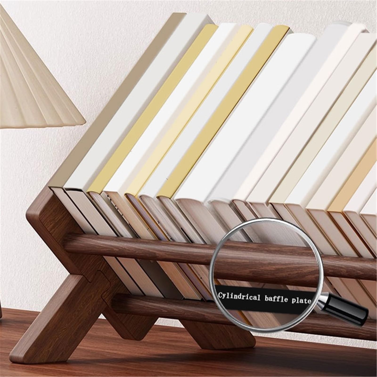 Ufficio Portadischi inclinato in legno tridimensionale Scaffale porta dischi