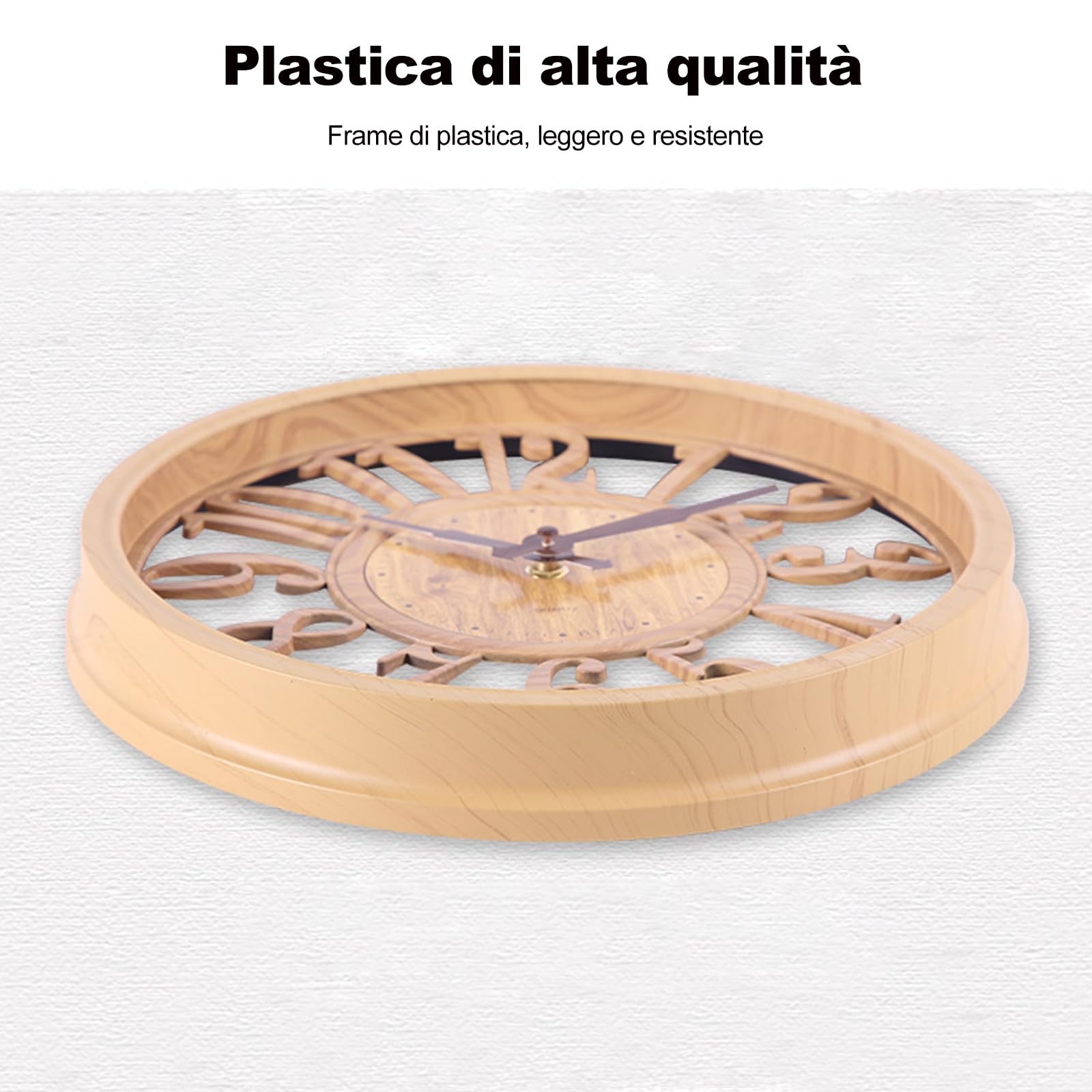 Ergocar Orologio Da Parete In legno Retrò, Orologio Da Parete Silenzioso E Senza Tick, Adatto Per Decorare Soggiorno, Ingresso, Cucina, Ufficio