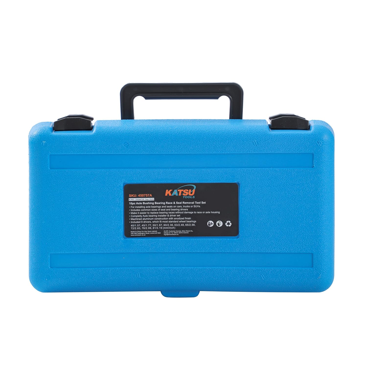 KATSU 10PCs Herramientas de Aluminio para rodamientos de Eje y Sellado con Funda de Transporte, Kit Universal para Rodamientos de Ruedas de Coche Arrancador Extractor 450757A