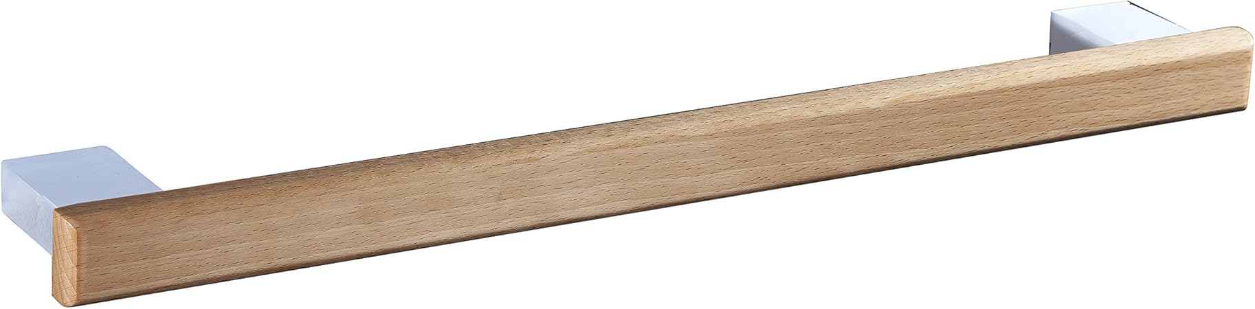 Manillons Torrent - Modelo 1901 | Toallero Madera Barra 60 cm - Cromo Combinado con Madera de Haya Natural