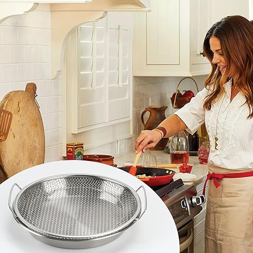 Miniatura 7 de Bandeja de filtro de aceite, coladores de malla de acero inoxidable, accesorios para freidora de aire, estante de drenaje de alimentos fritos,